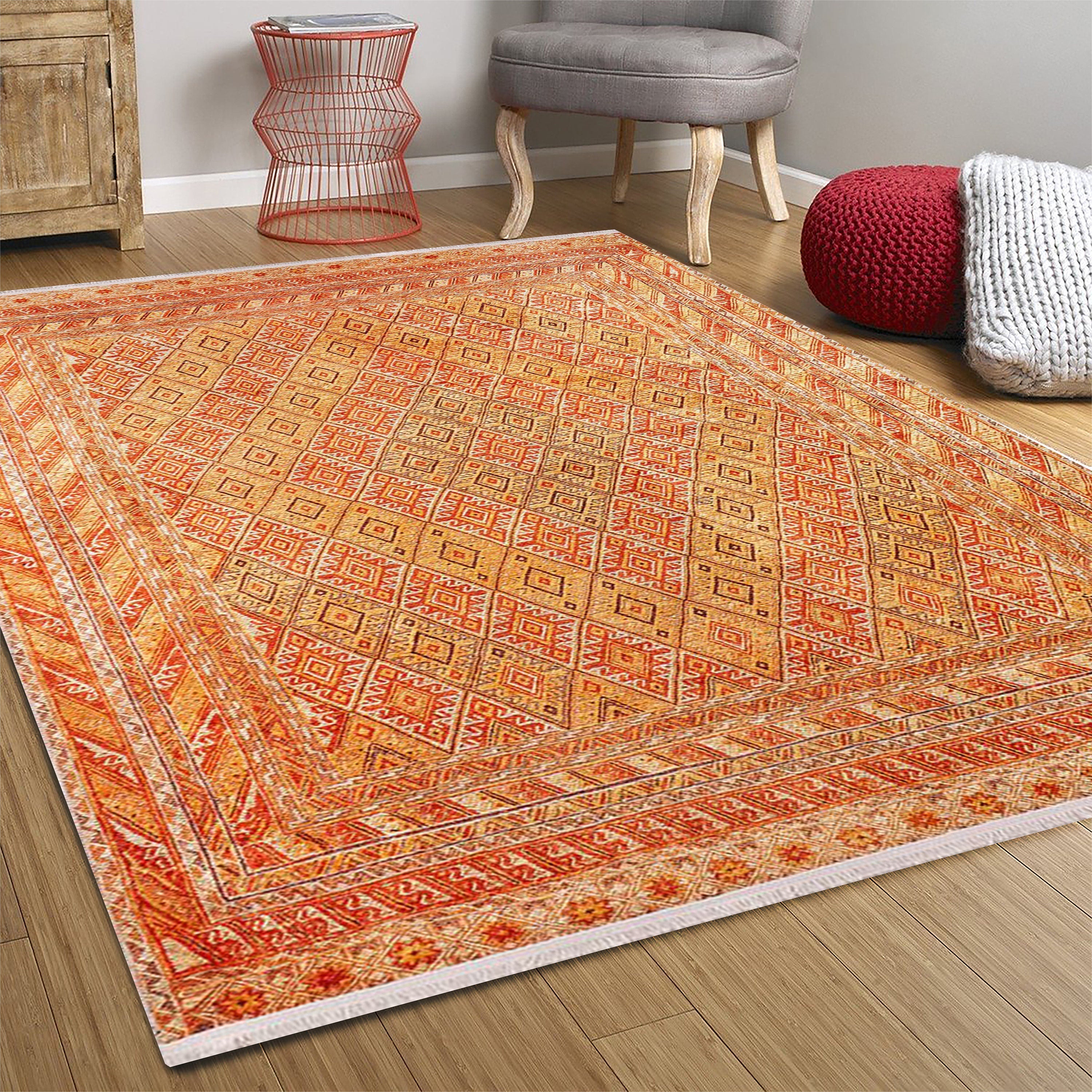 Orish Turkish Kilim Orange Yellow Rug