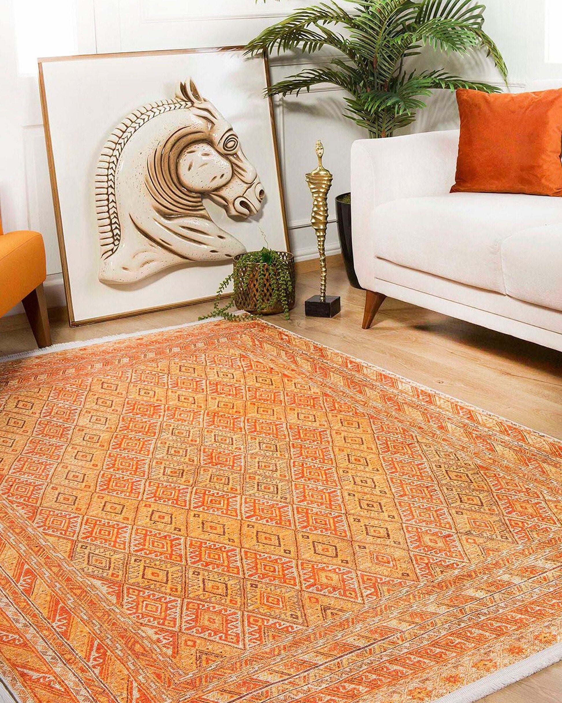 Orish Turkish Kilim Orange Yellow Rug