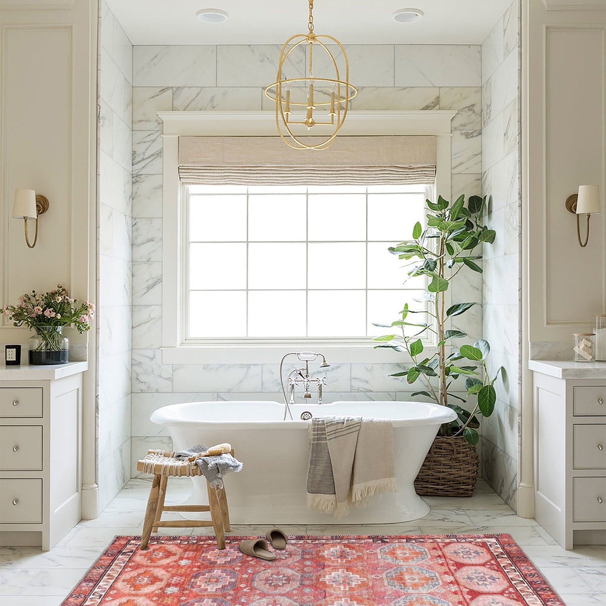 Osa Rug Turkish Coral Red Pink Rug