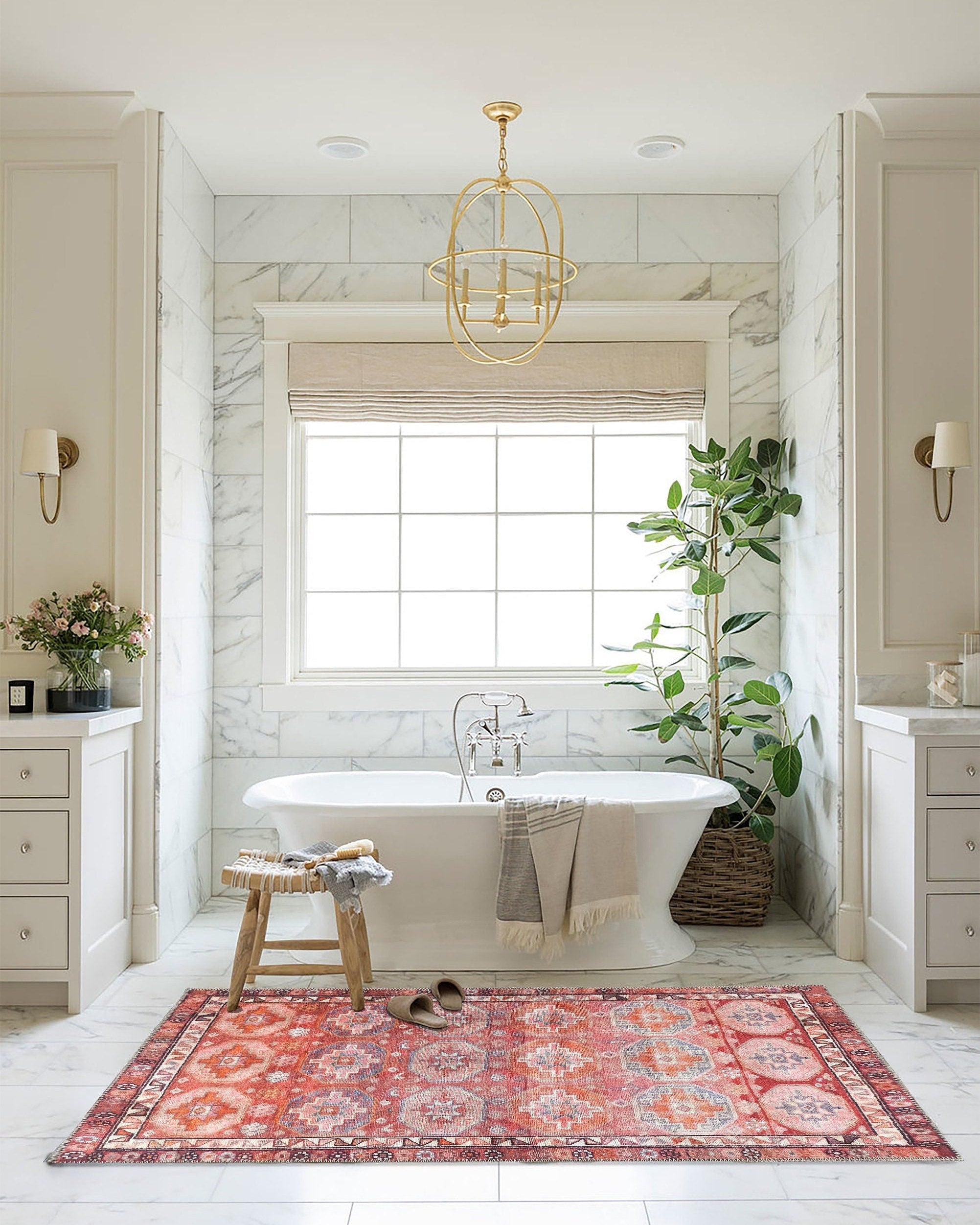 Osa Rug Turkish Coral Red Pink Rug