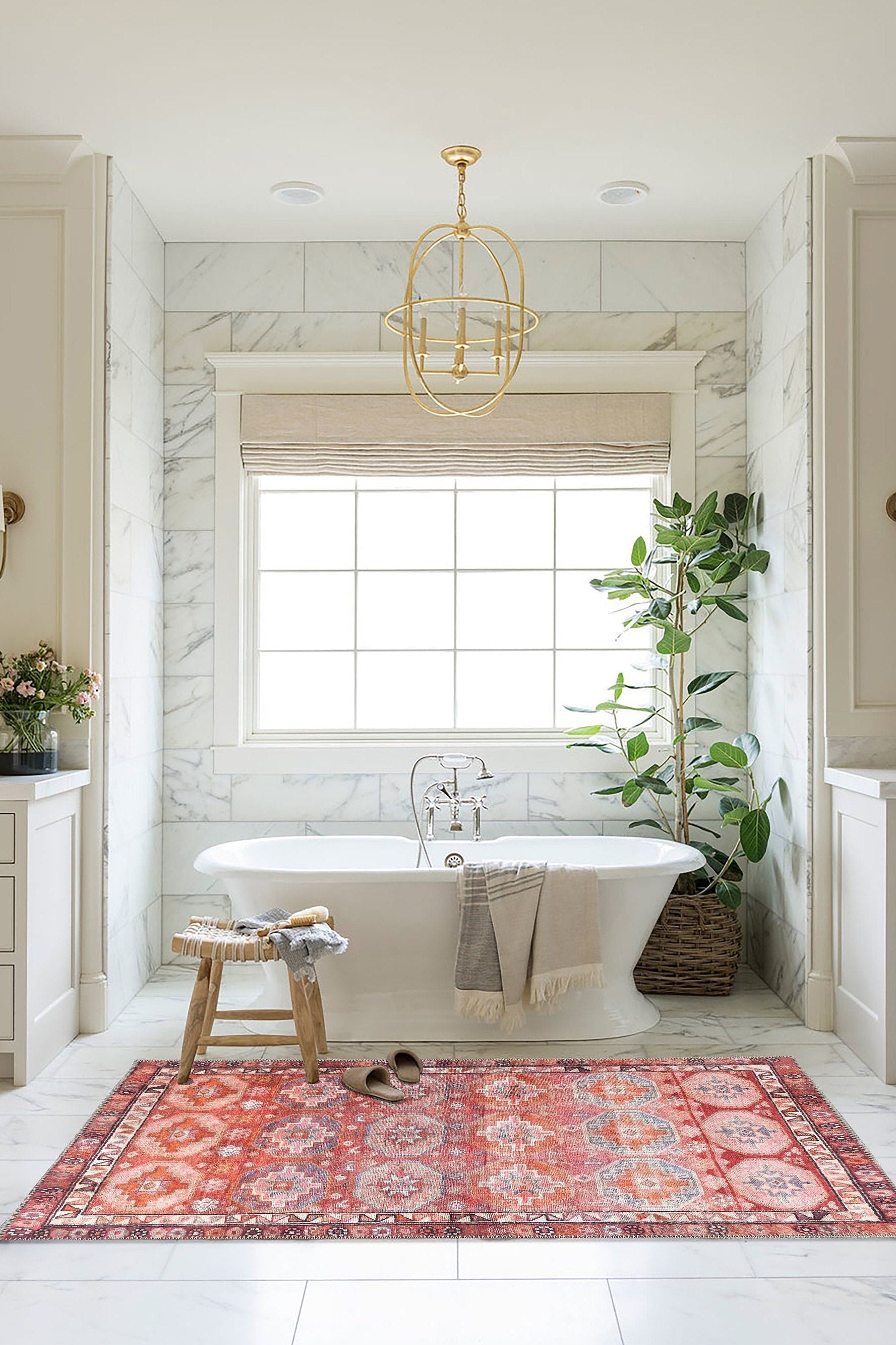 Osa Rug Turkish Coral Red Pink Rug