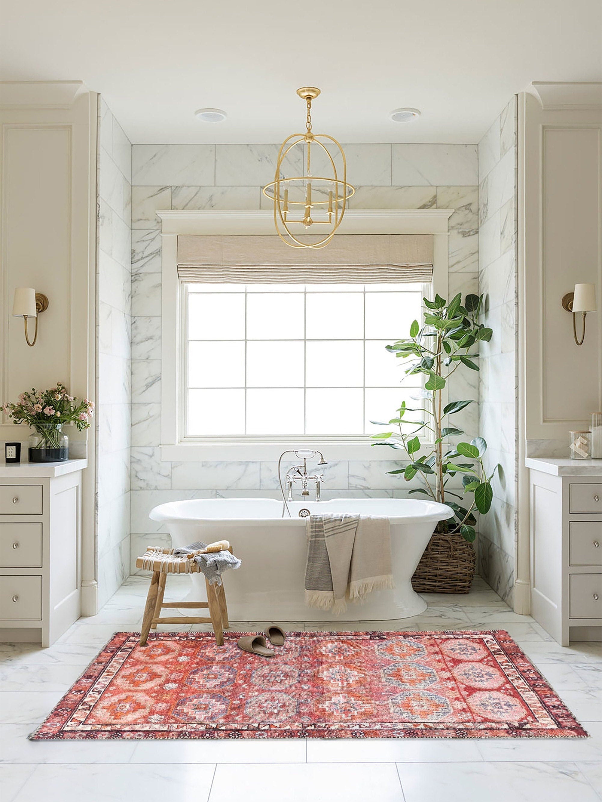 Osa Rug Turkish Coral Red Pink Rug