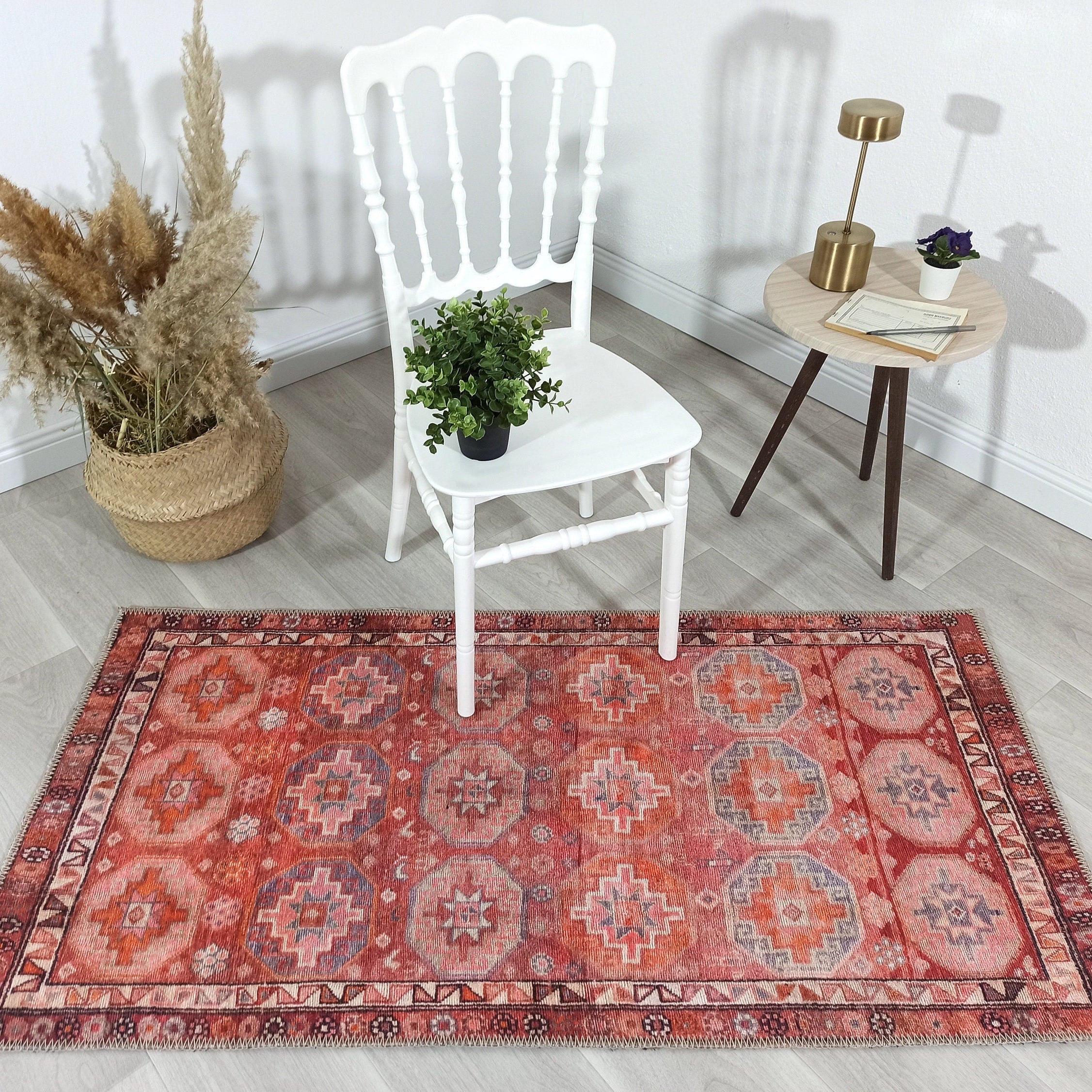 Osa Rug Turkish Coral Red Pink Rug