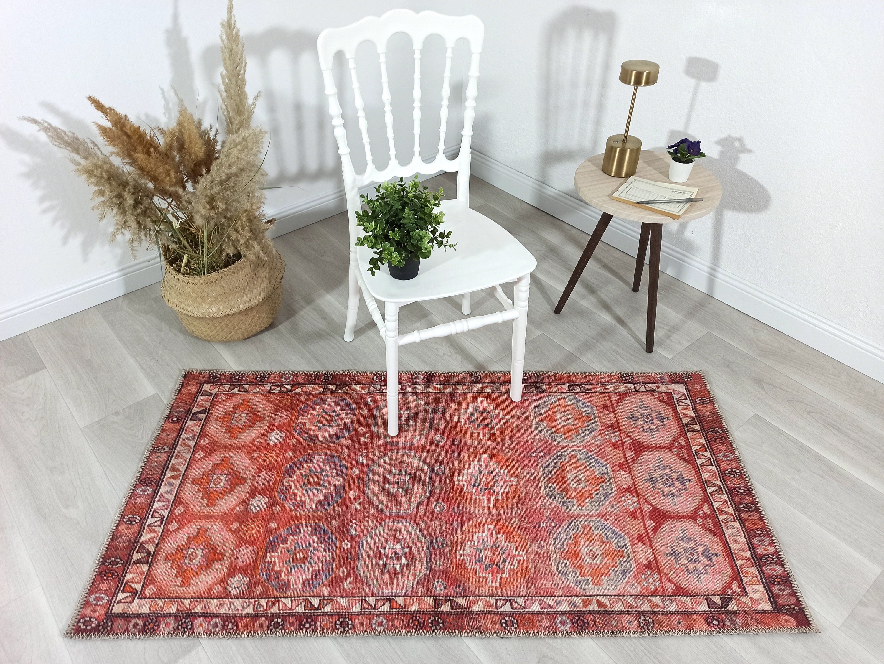 Osa Rug Turkish Coral Red Pink Rug