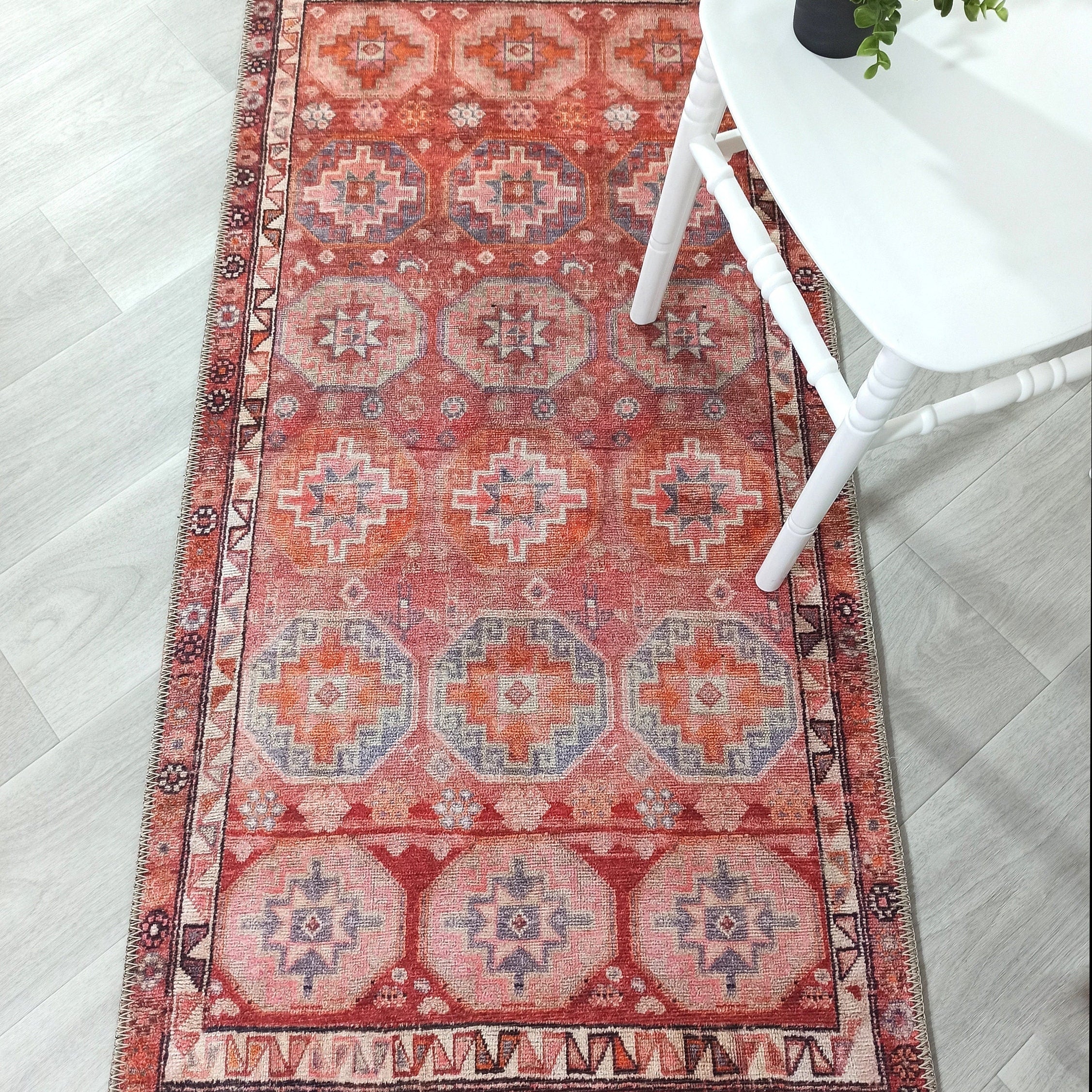 Osa Rug Turkish Coral Red Pink Rug