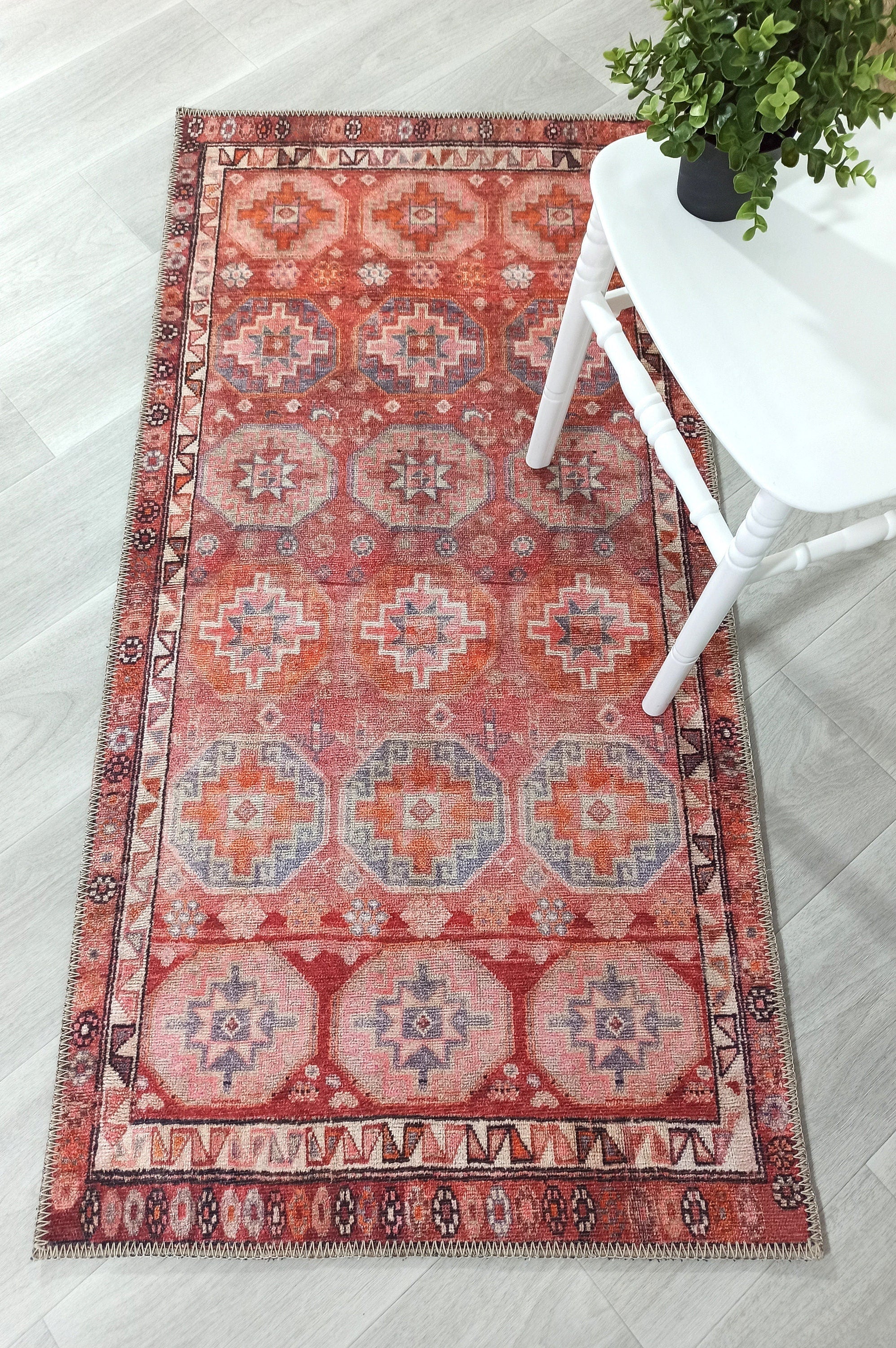 Osa Rug Turkish Coral Red Pink Rug