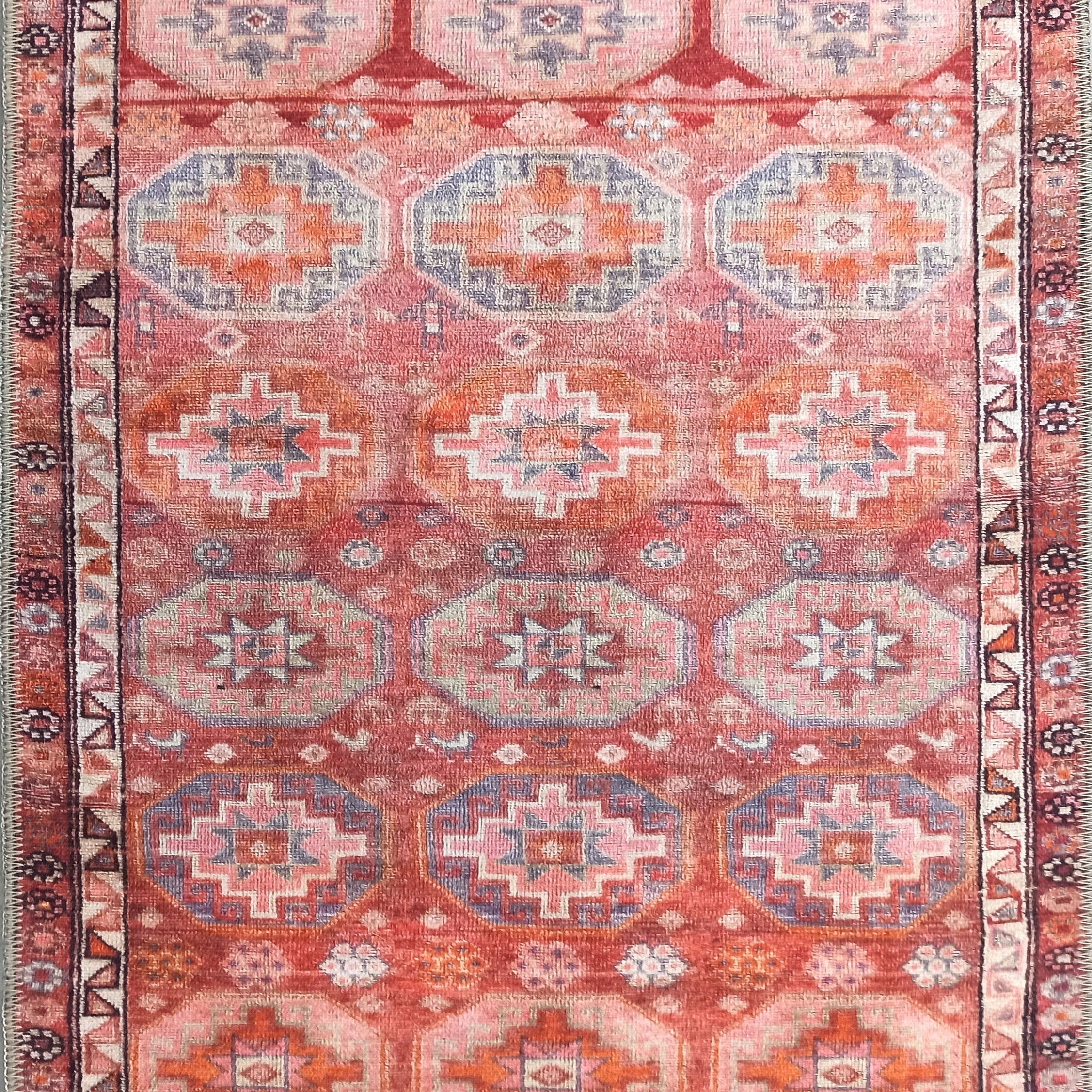 Osa Rug Turkish Coral Red Pink Rug