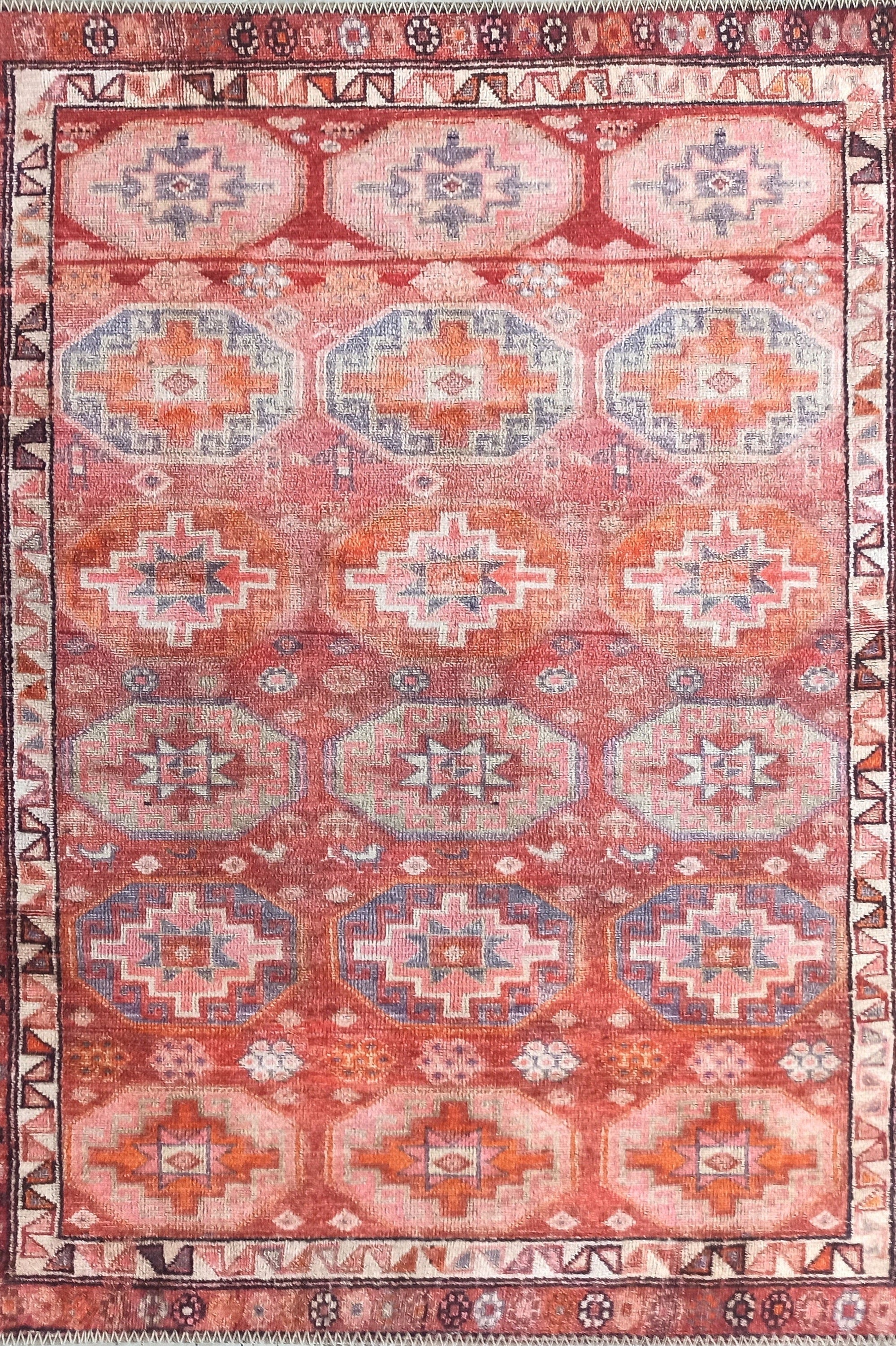 Osa Rug Turkish Coral Red Pink Rug