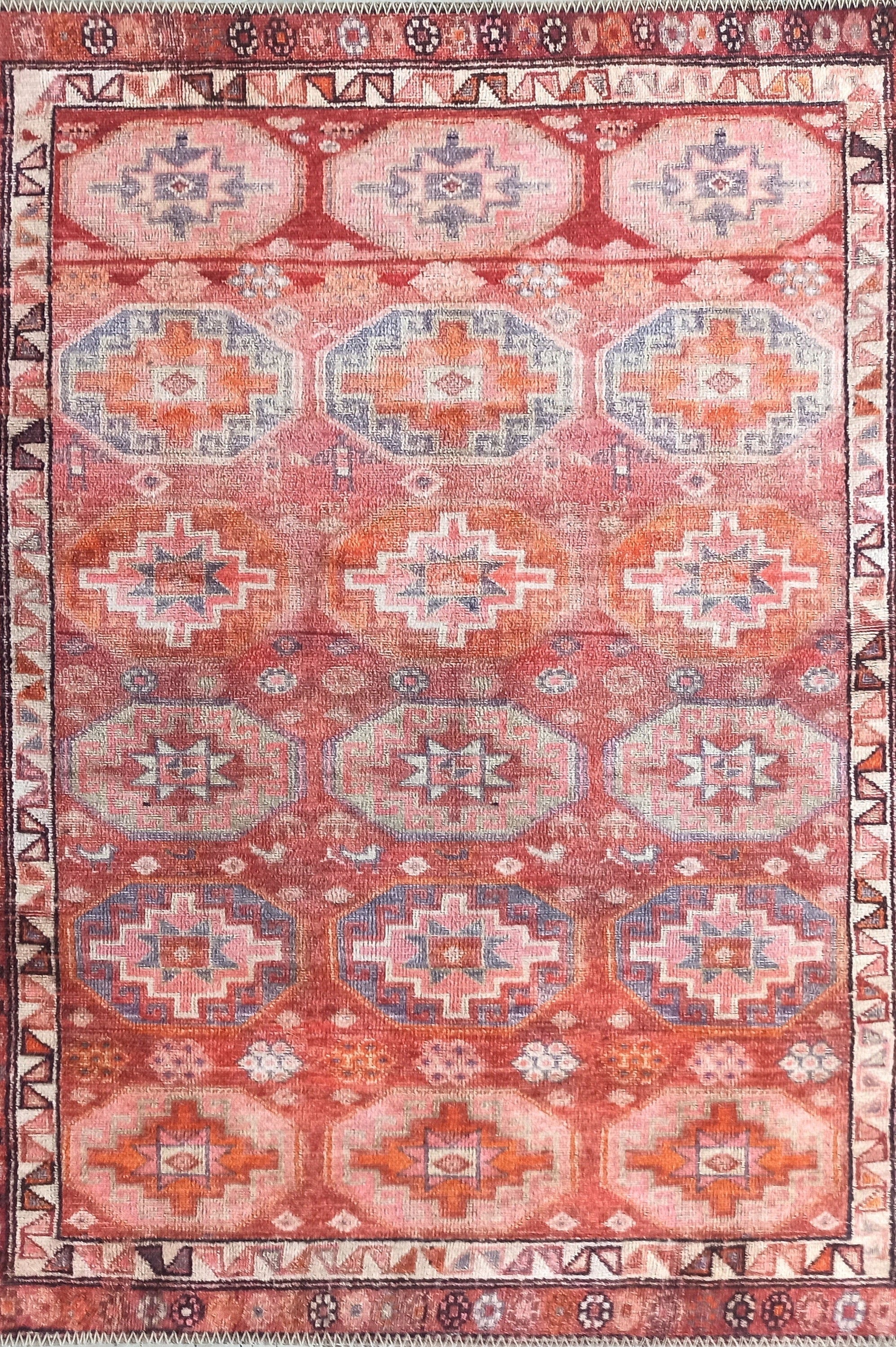 Osa Rug Turkish Coral Red Pink Rug