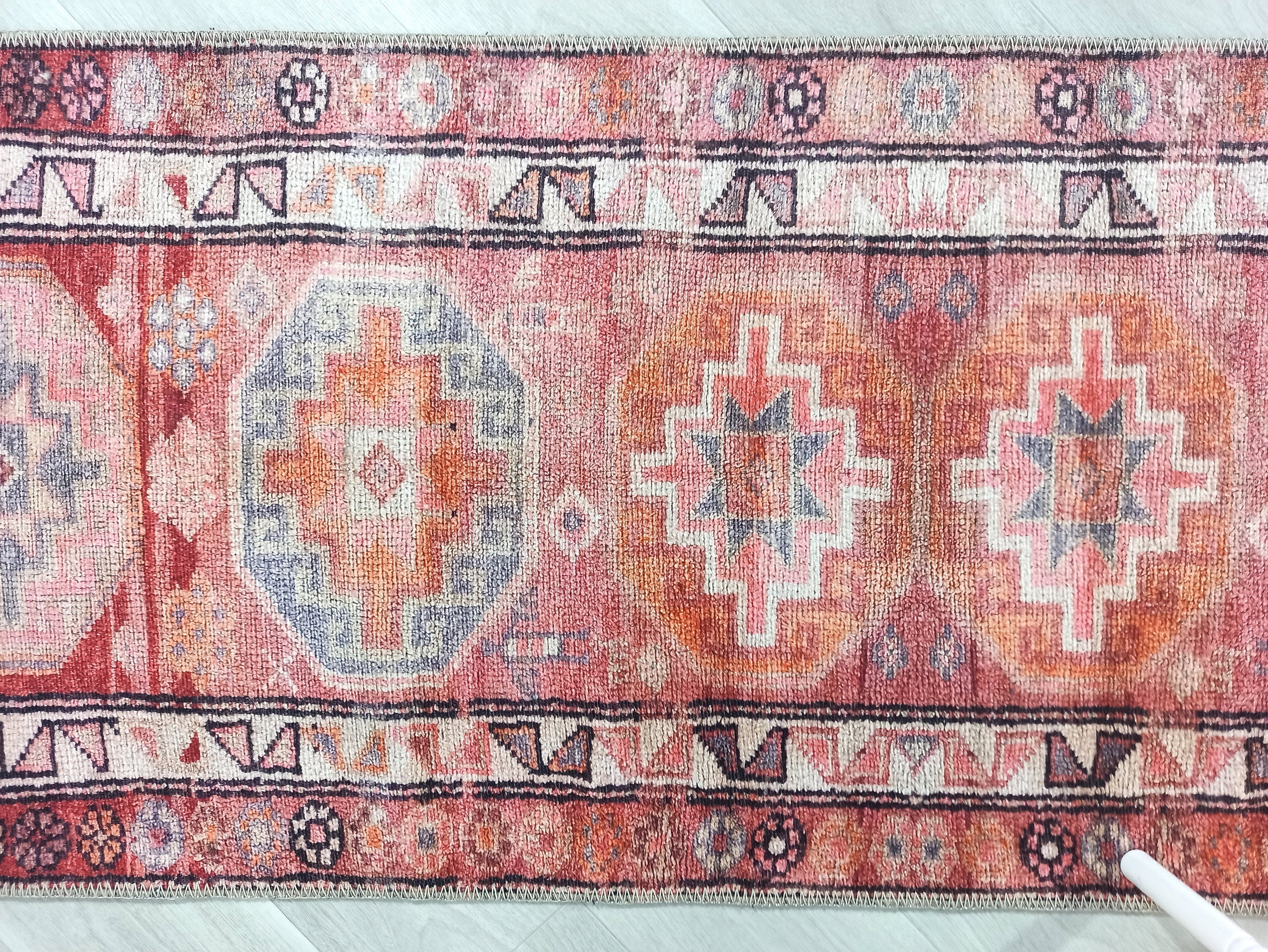 Osa Runner Turkish Coral Red Pink Area Rug