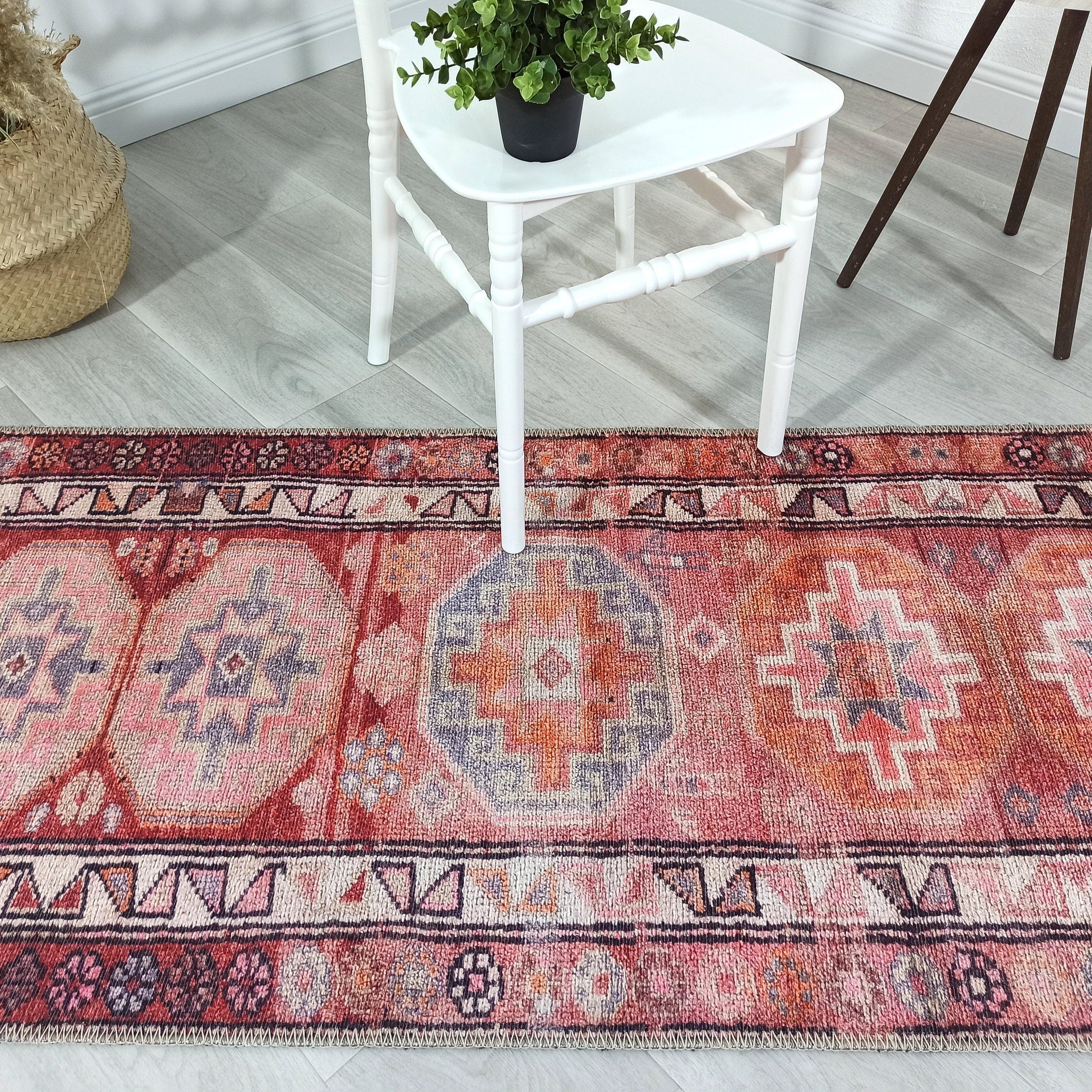 Osa Runner Turkish Coral Red Pink Area Rug