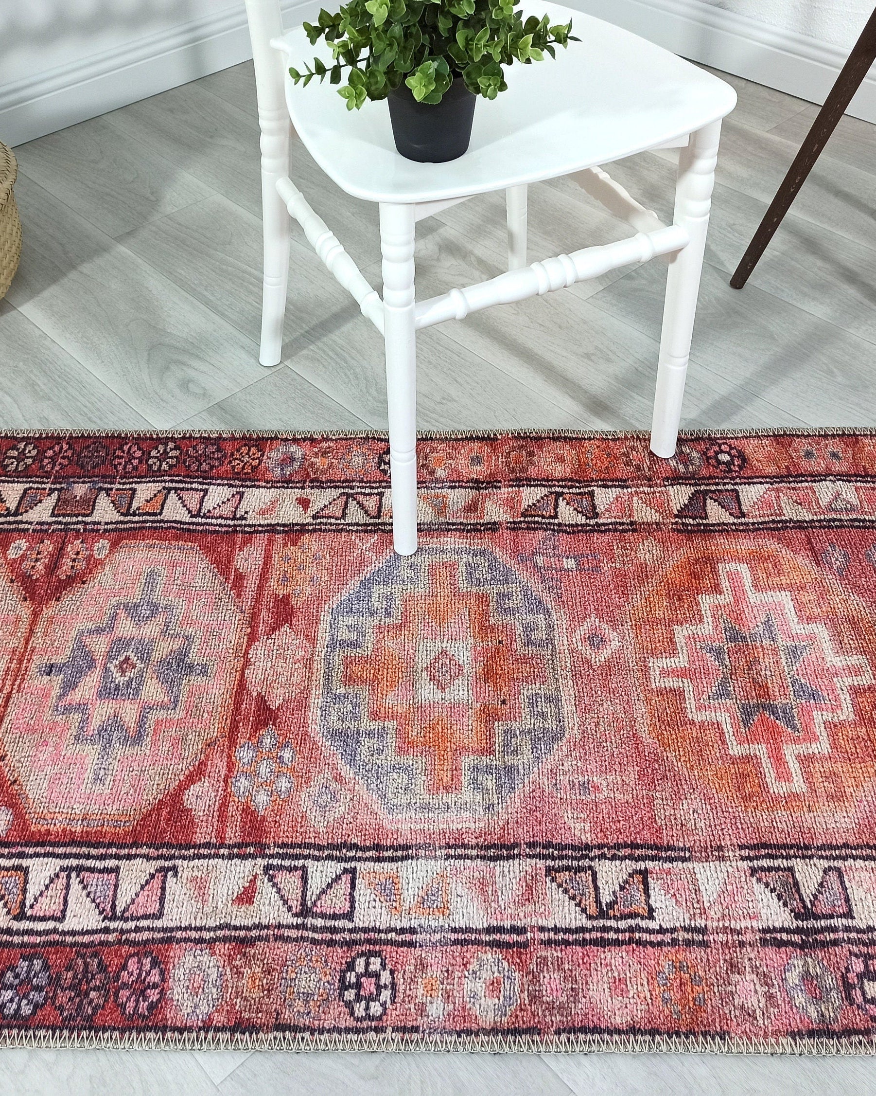 Osa Runner Turkish Coral Red Pink Area Rug