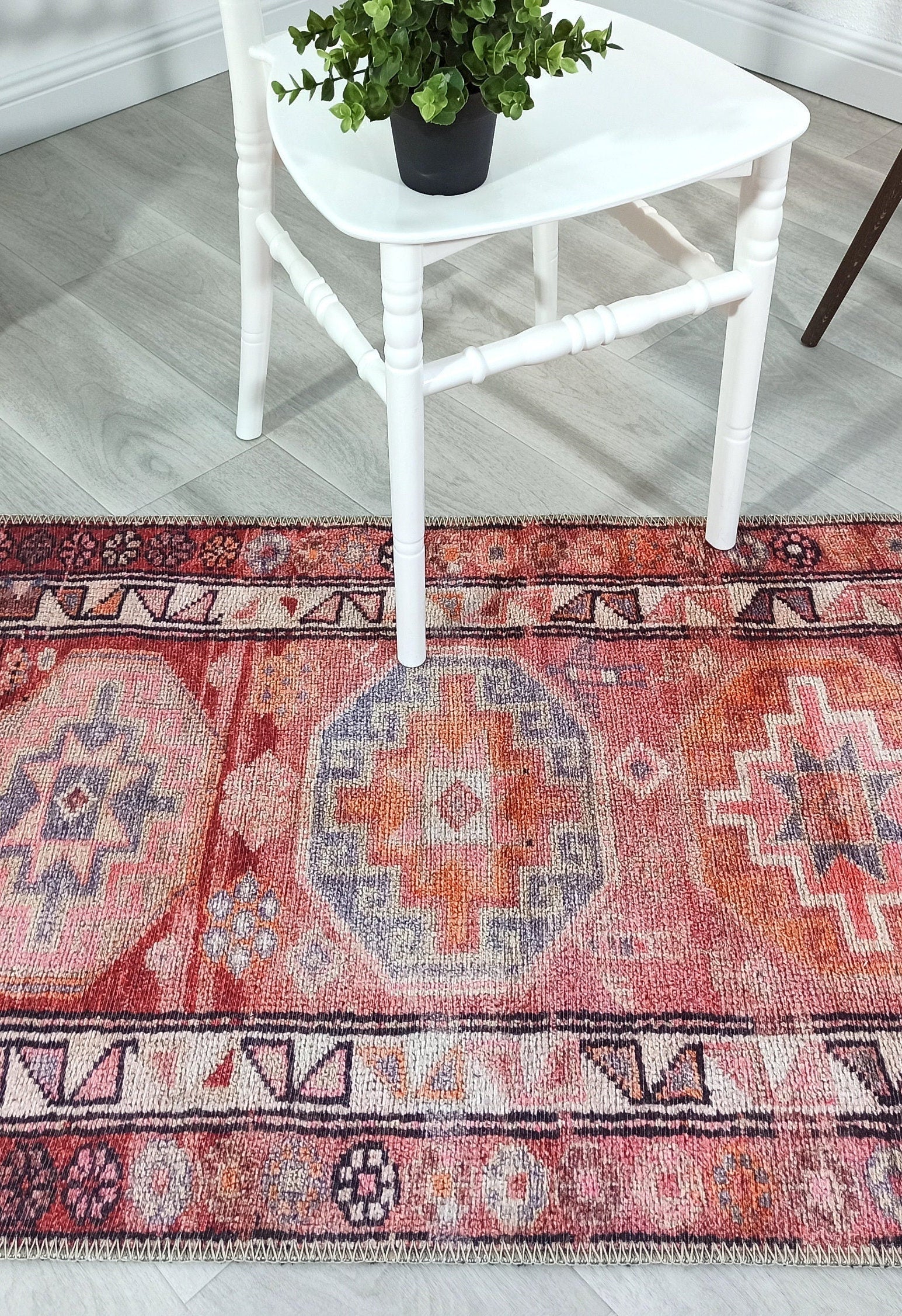 Osa Runner Turkish Coral Red Pink Area Rug