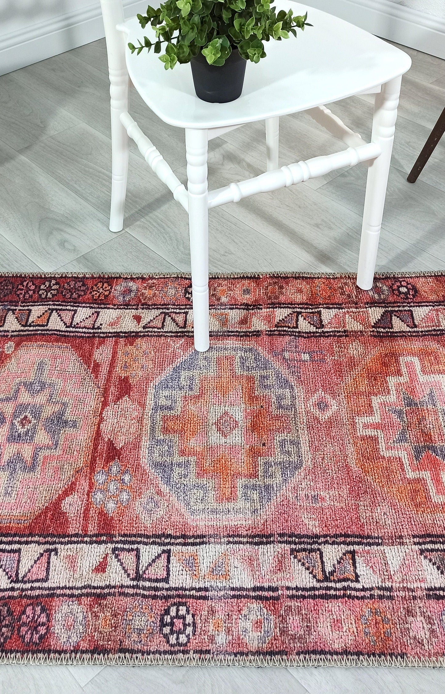 Osa Runner Turkish Coral Red Pink Area Rug