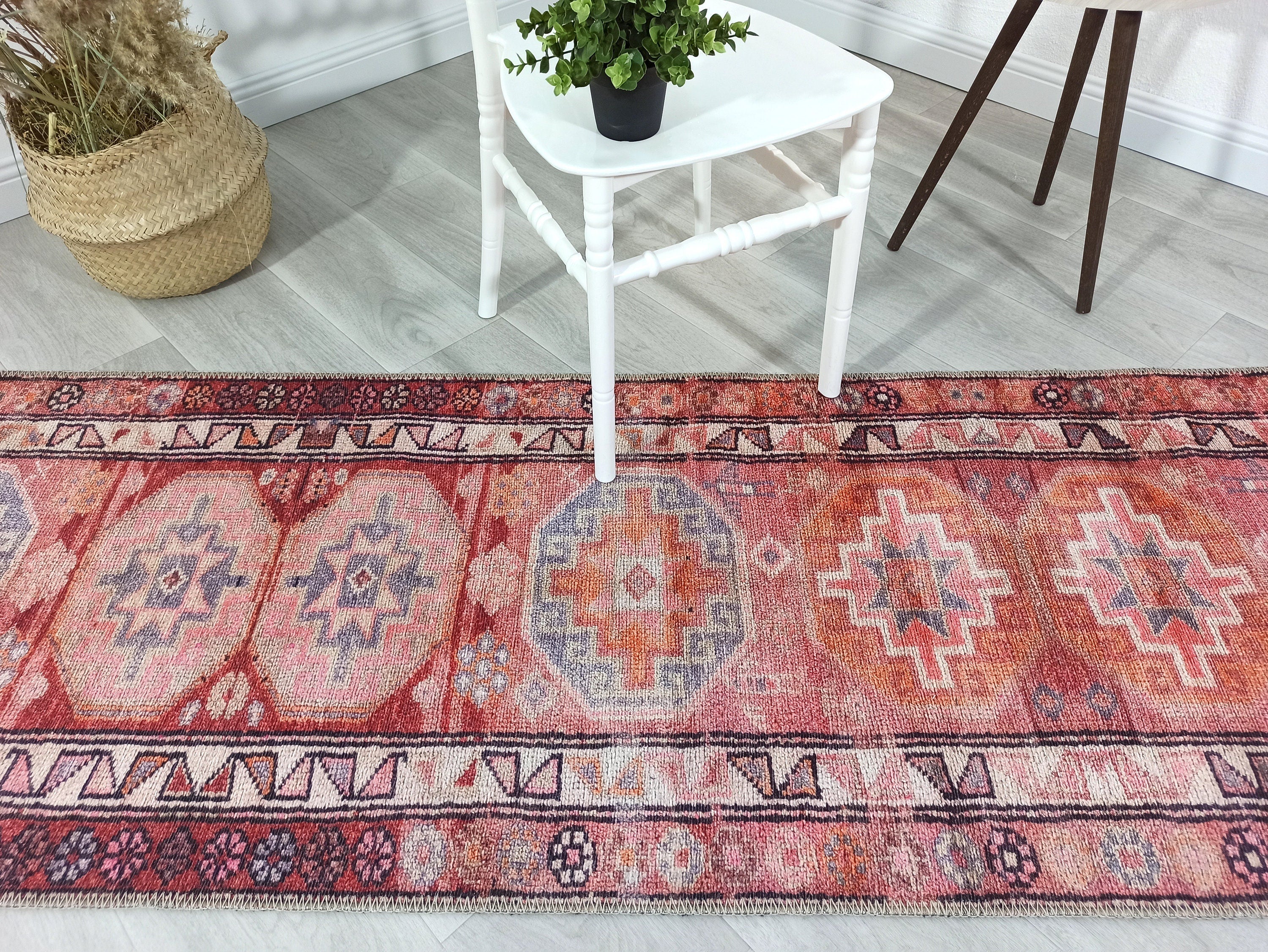 Osa Runner Turkish Coral Red Pink Area Rug
