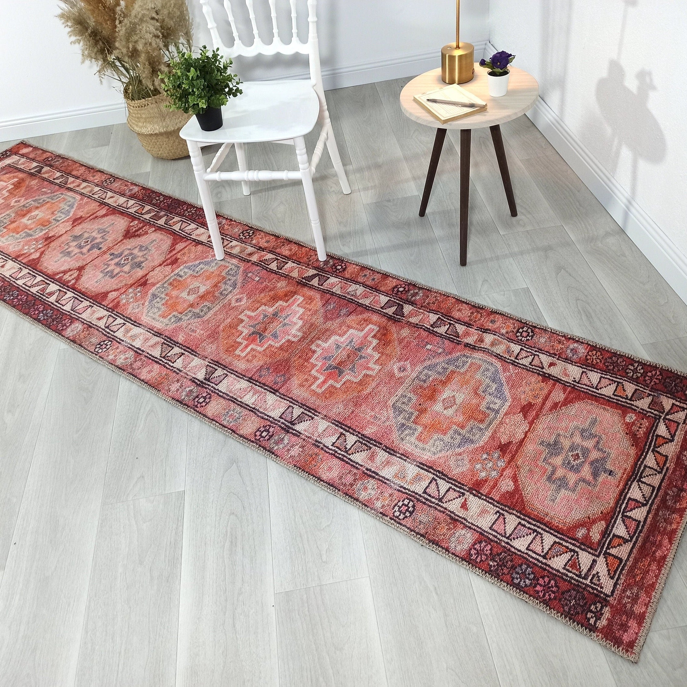Osa Runner Turkish Coral Red Pink Area Rug