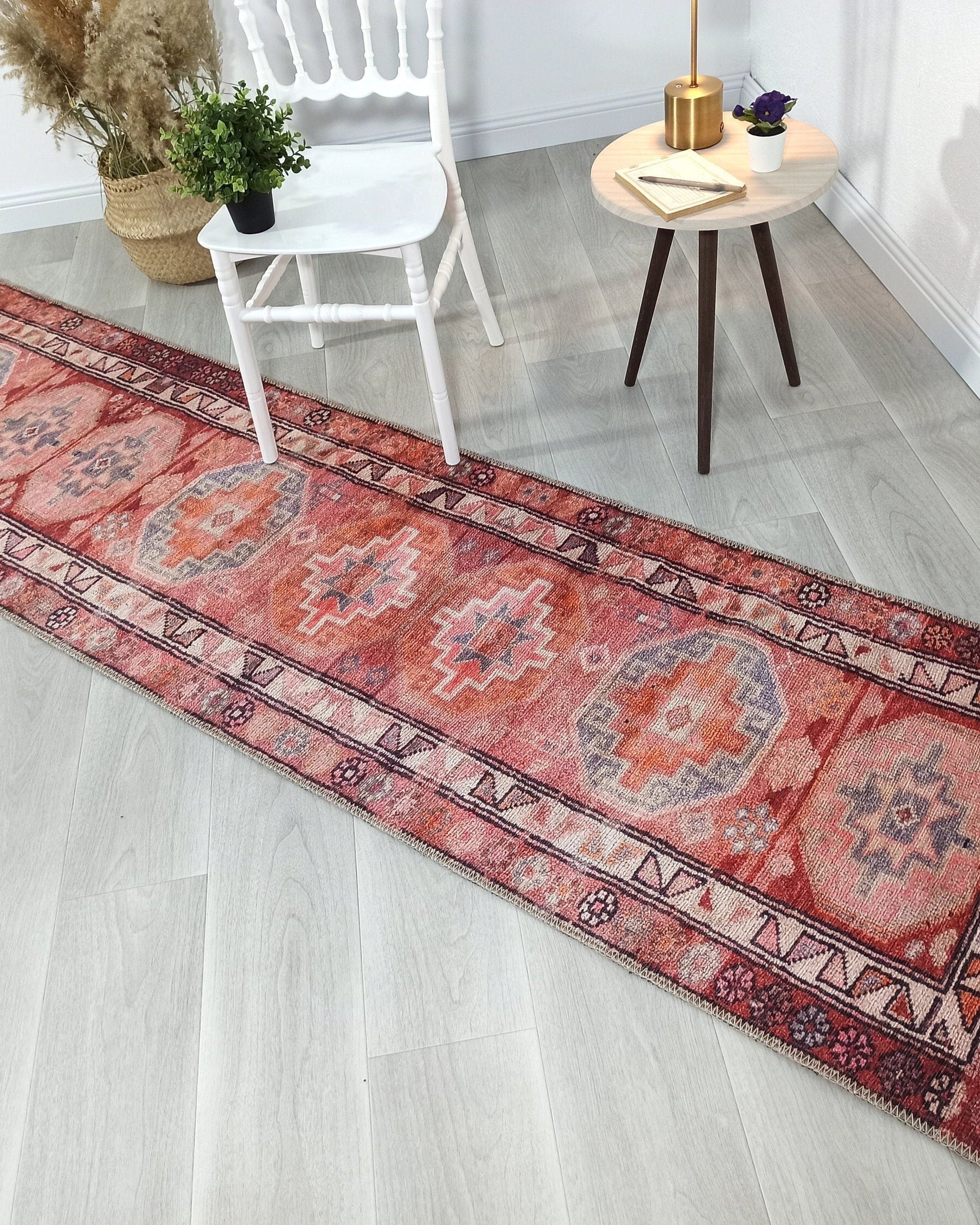 Osa Runner Turkish Coral Red Pink Area Rug