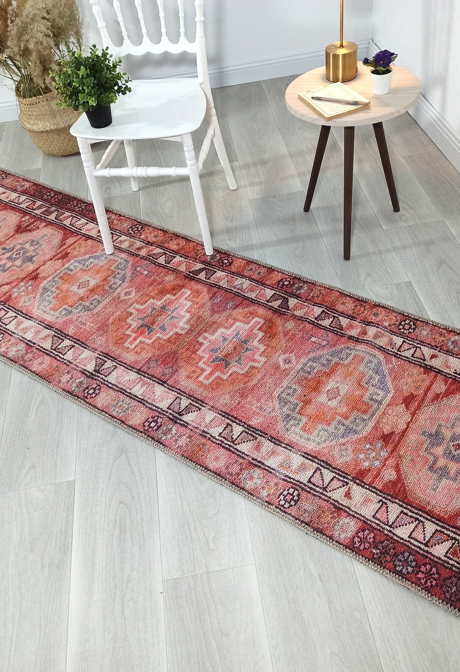 Osa Runner Turkish Coral Red Pink Area Rug