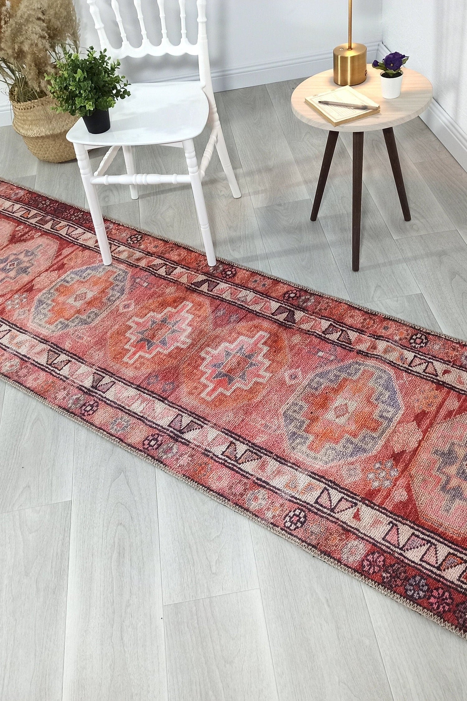 Osa Runner Turkish Coral Red Pink Area Rug