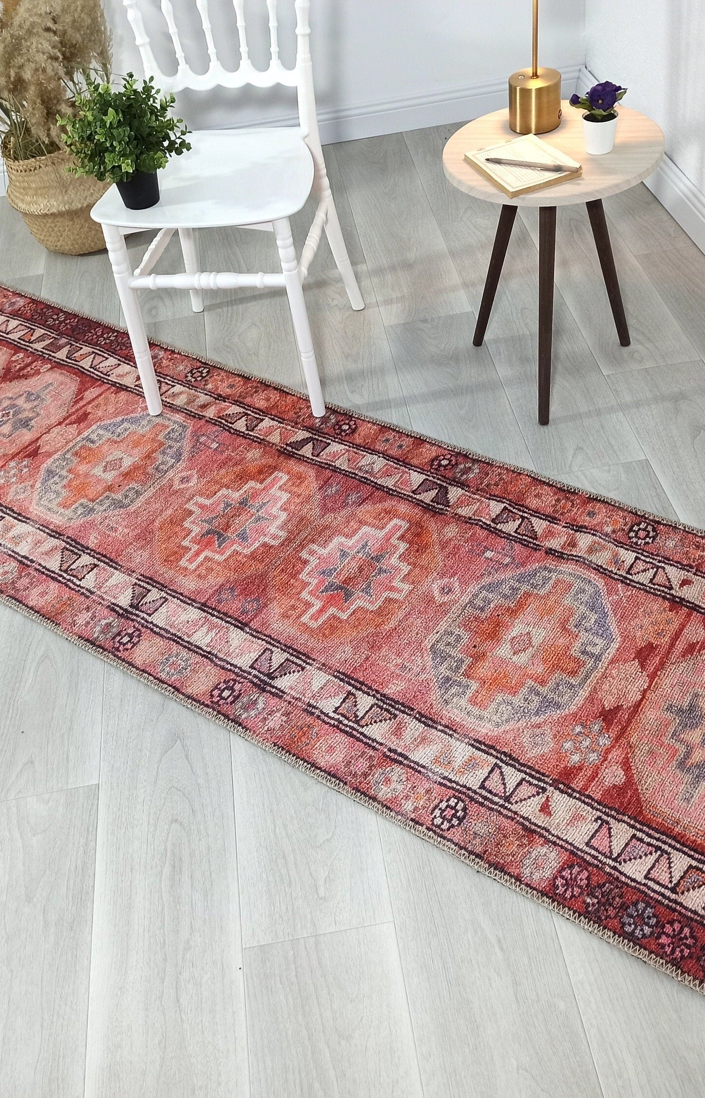 Osa Runner Turkish Coral Red Pink Area Rug