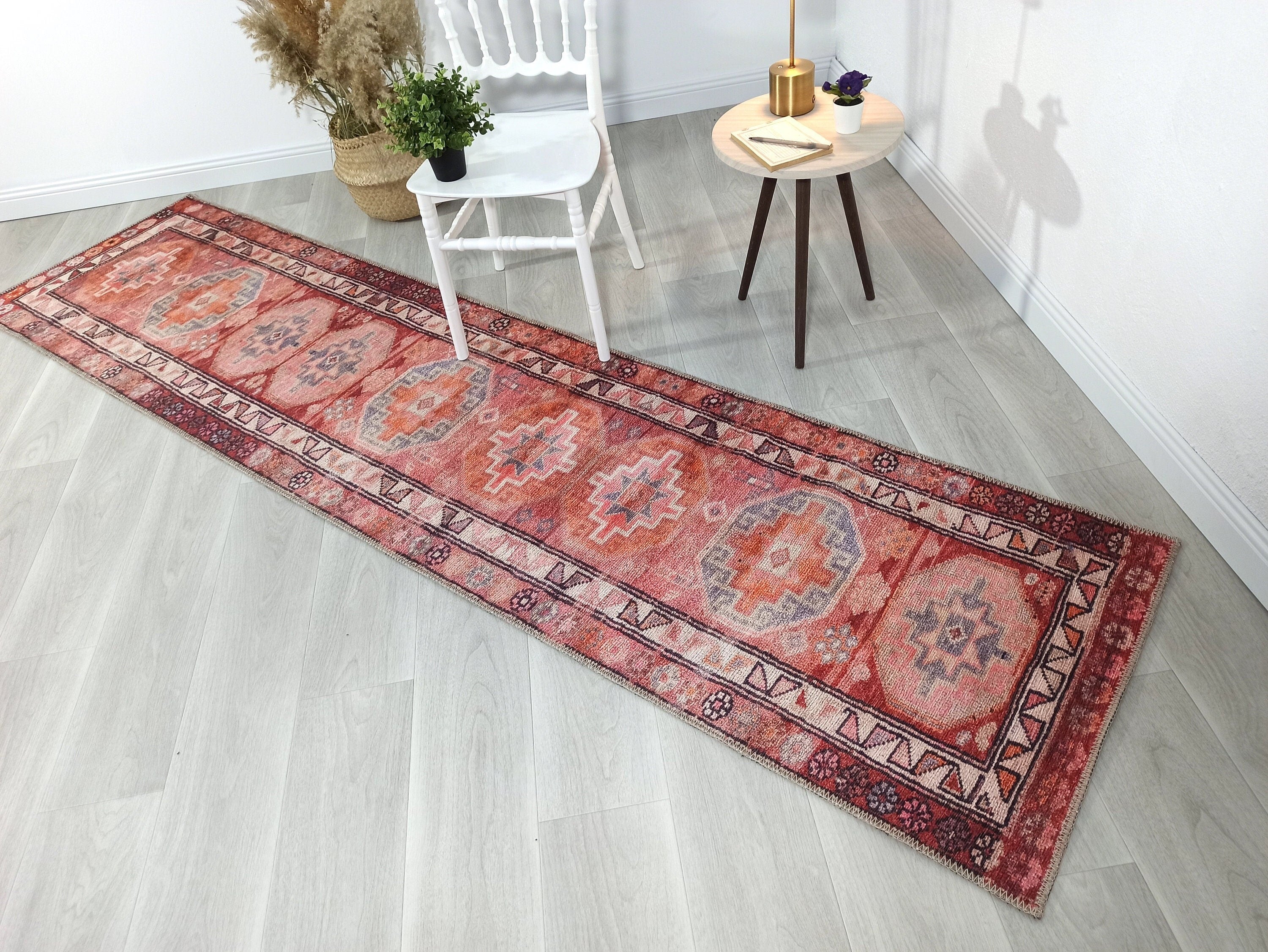 Osa Runner Turkish Coral Red Pink Area Rug