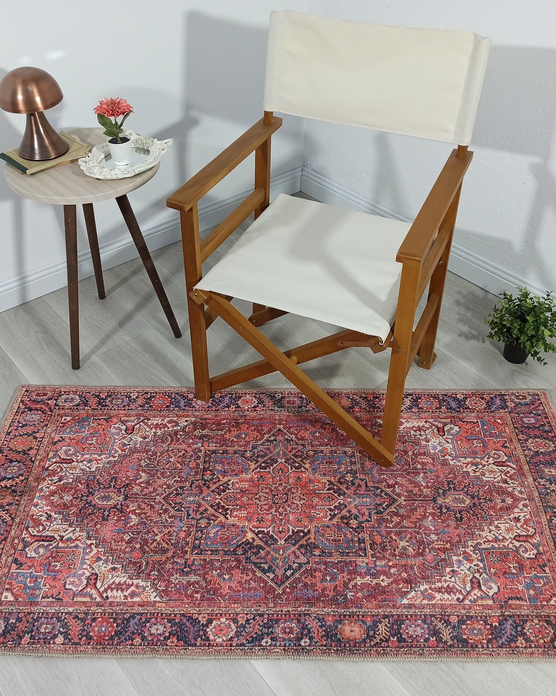 Ounya Turkish Red Terracotta Beige Kilim Rug