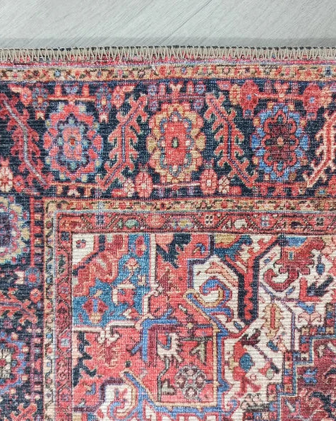 Ounya Turkish Red Terracotta Beige Kilim Rug
