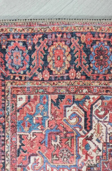 Ounya Turkish Red Terracotta Beige Kilim Rug