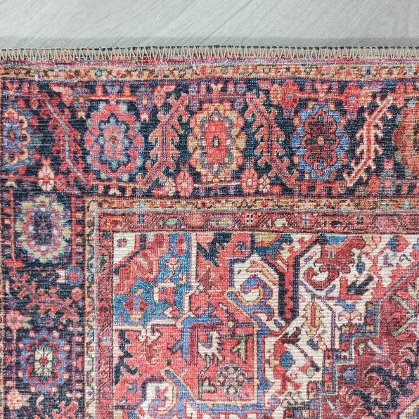 Ounya Turkish Red Terracotta Beige Kilim Rug