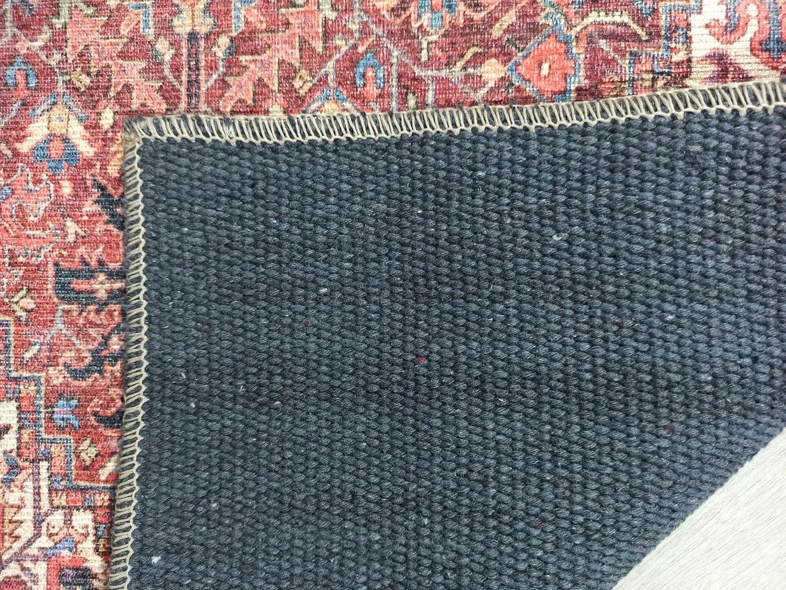 Ounya Turkish Red Terracotta Beige Kilim Rug