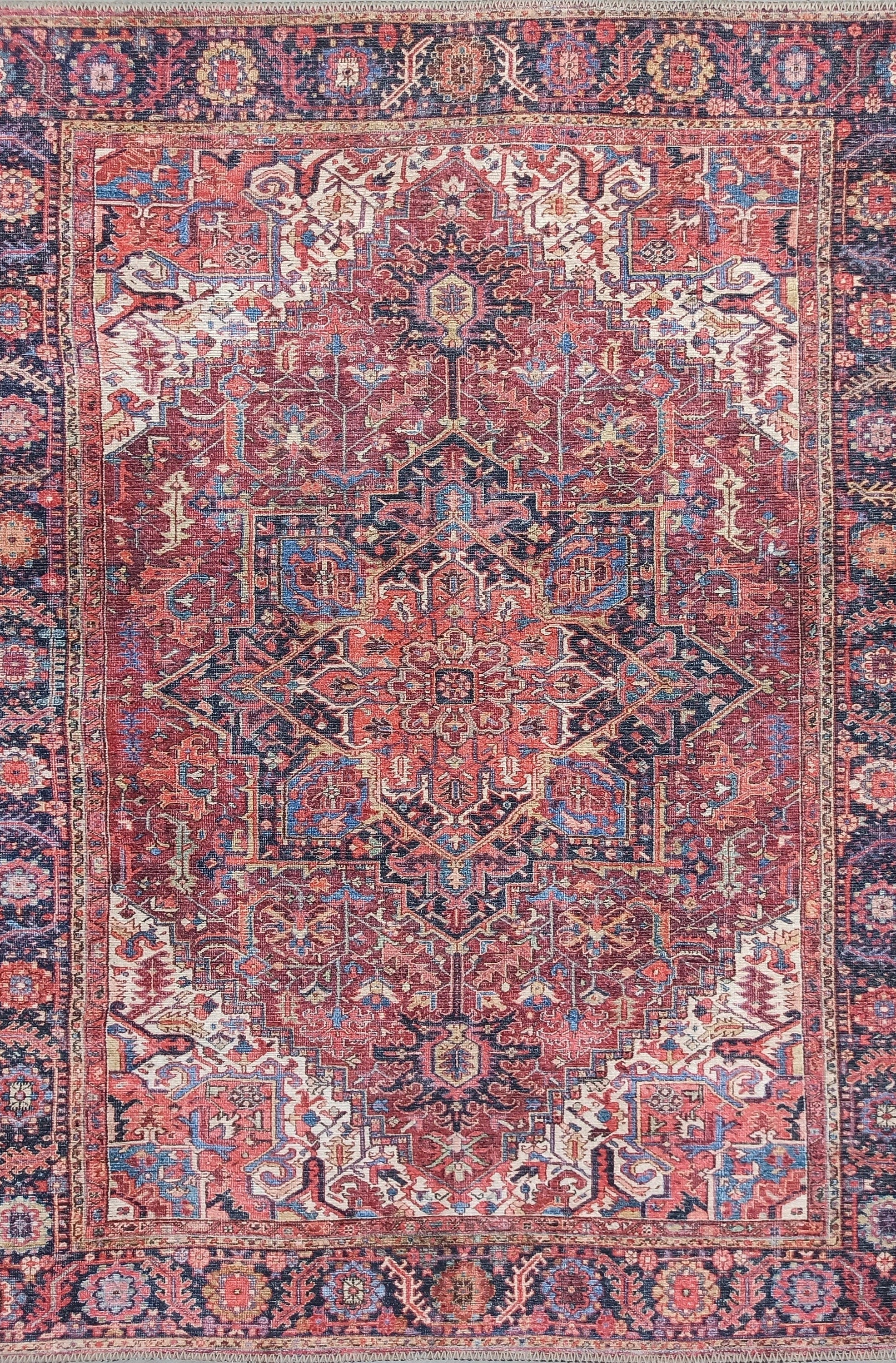 Ounya Turkish Red Terracotta Beige Kilim Rug
