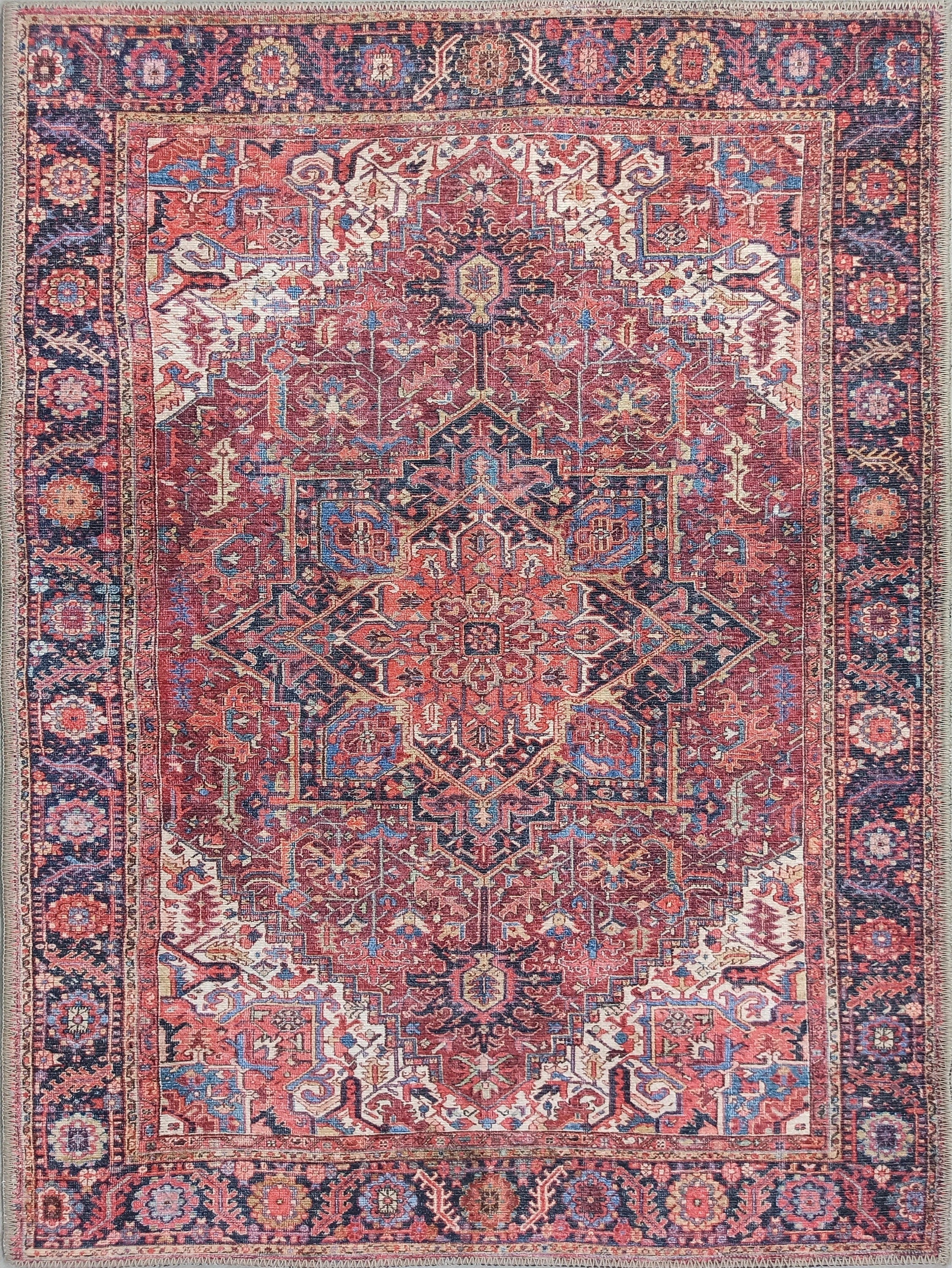 Ounya Turkish Red Terracotta Beige Kilim Rug