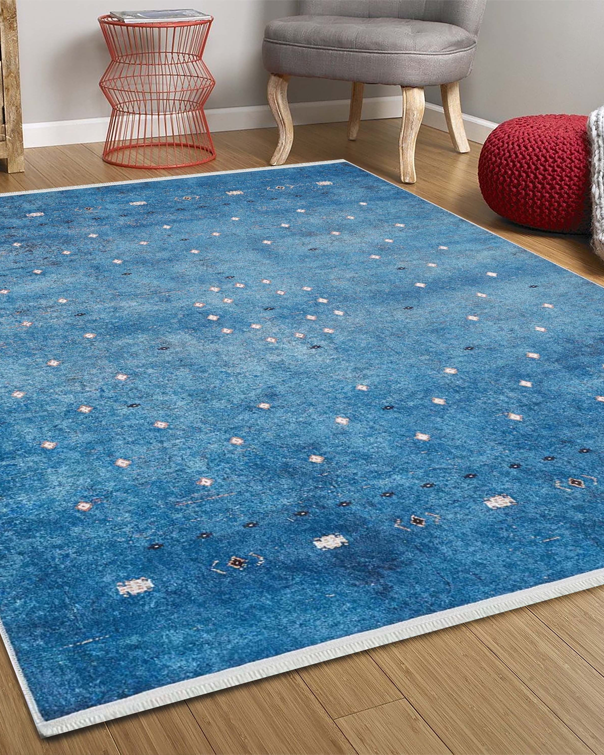 Ouri Turkish Oushak Blue Rug