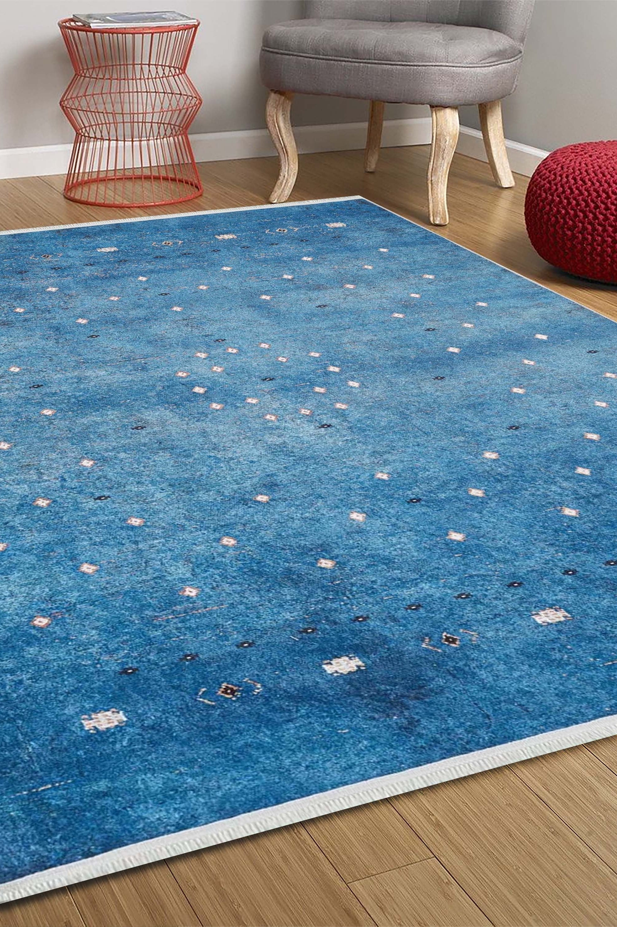 Ouri Turkish Oushak Blue Rug