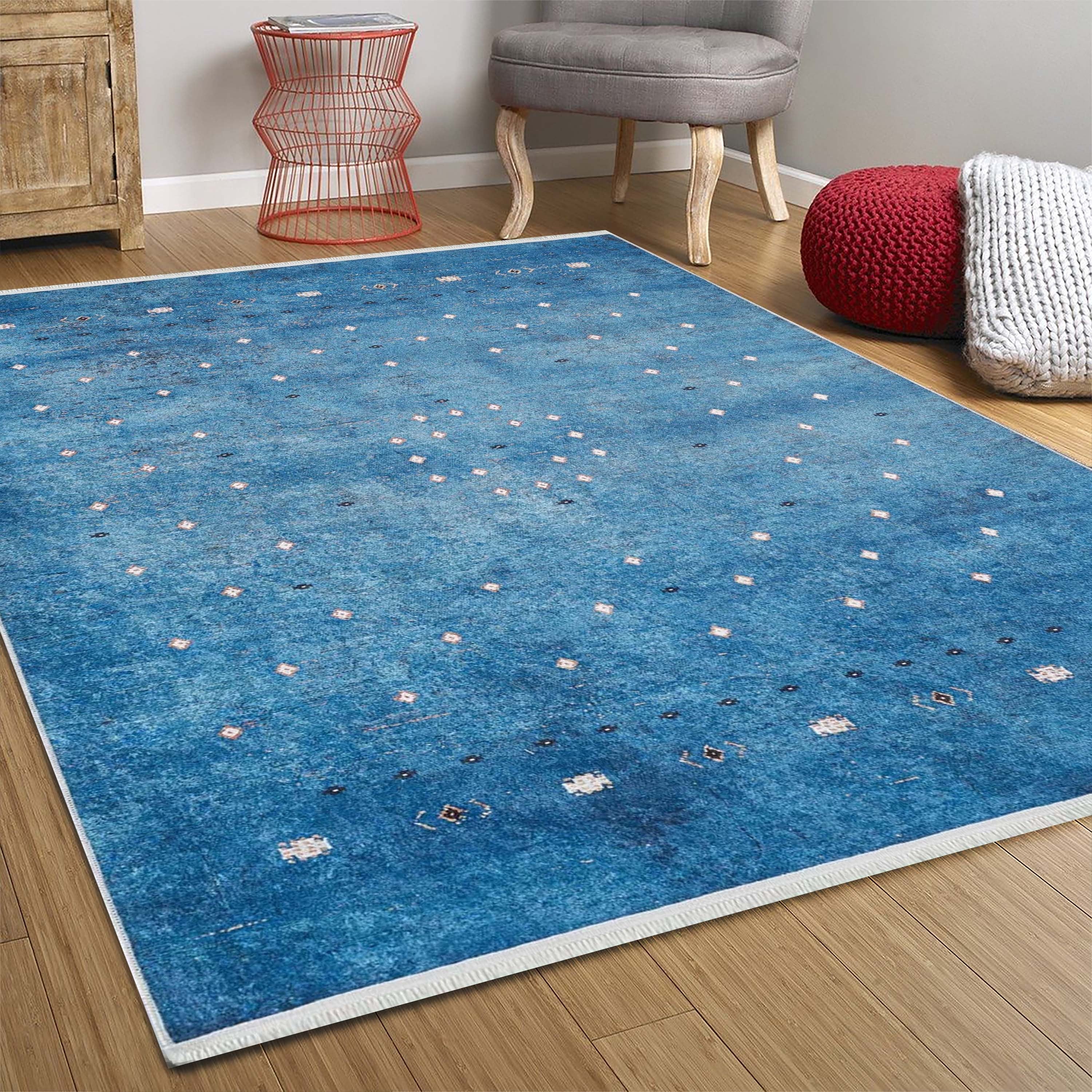 Ouri Turkish Oushak Blue Rug