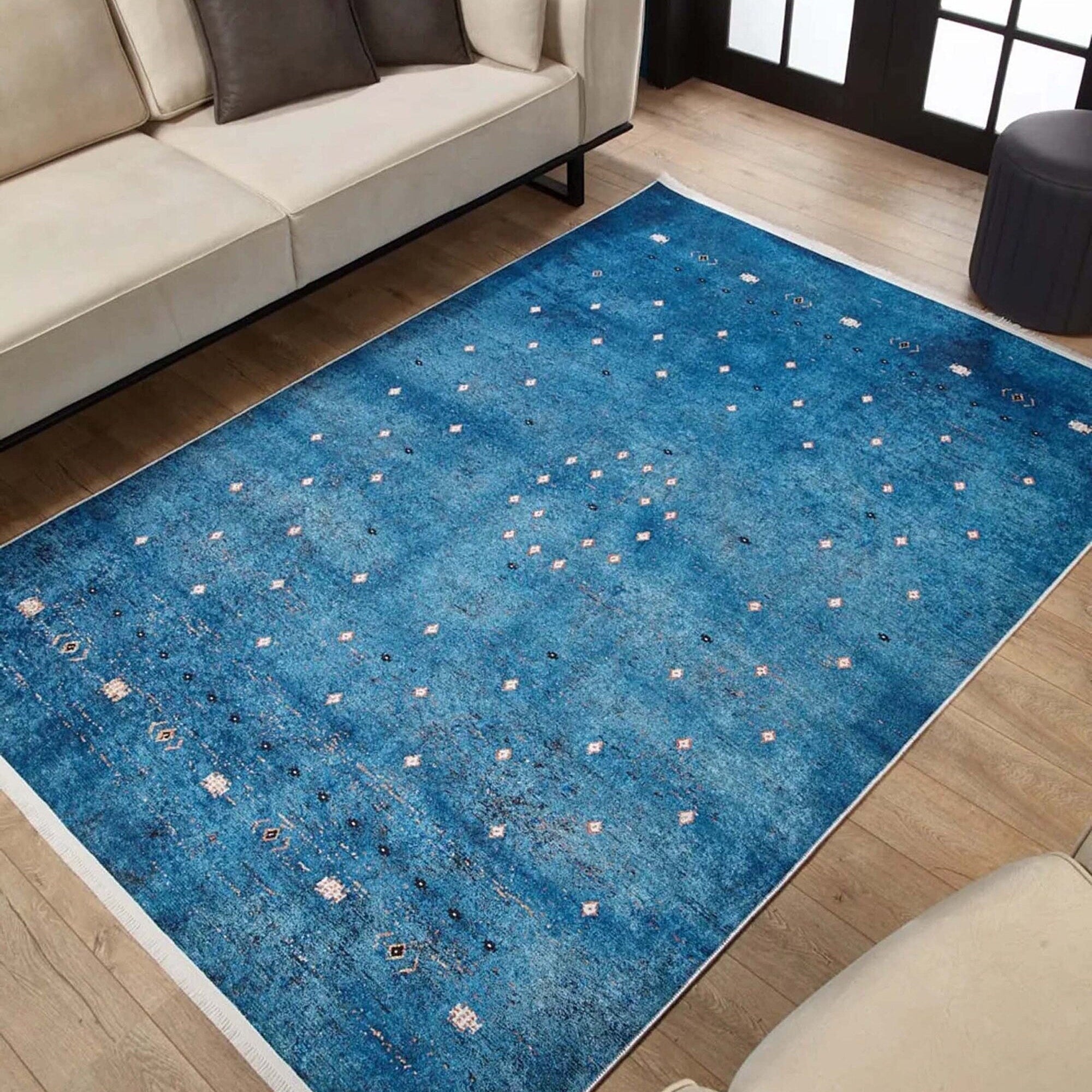 Ouri Turkish Oushak Blue Rug