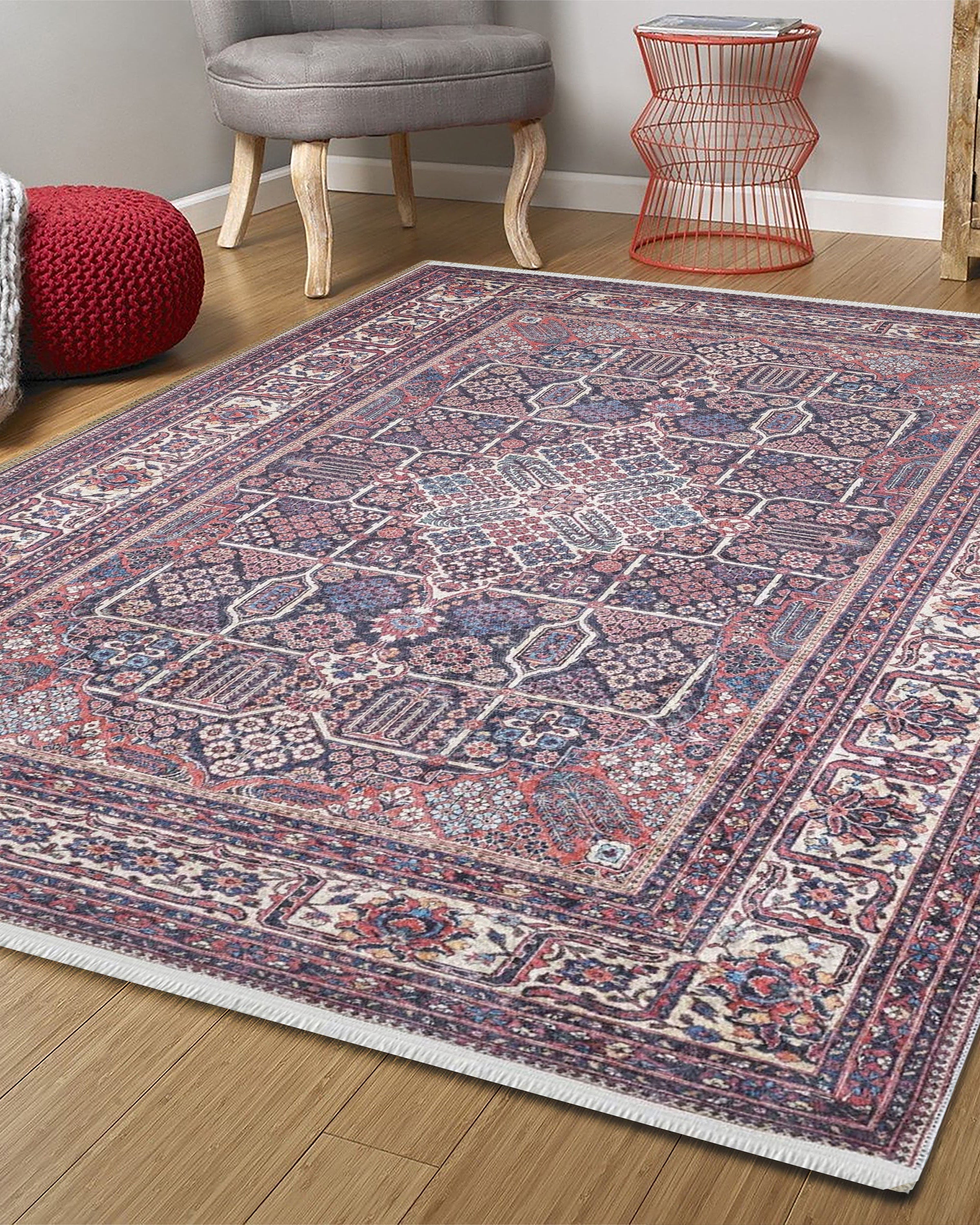 Paila Turkish Oushak Tribal Red Beige Rug