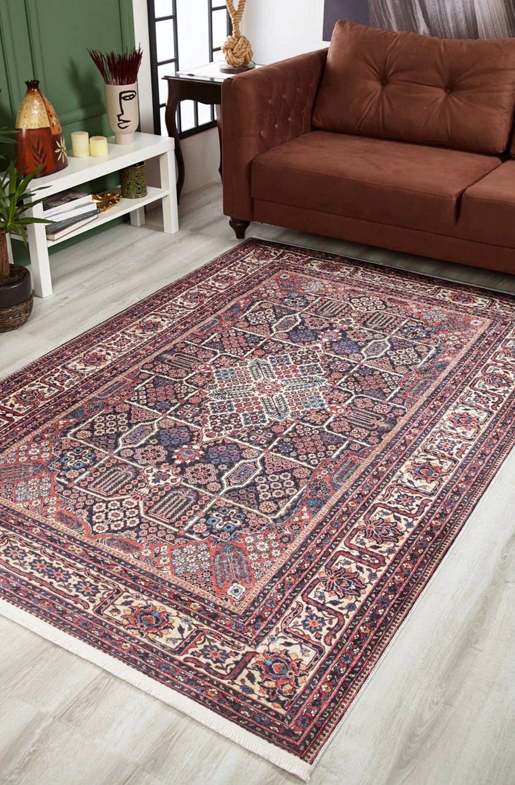 Paila Turkish Oushak Tribal Red Beige Rug