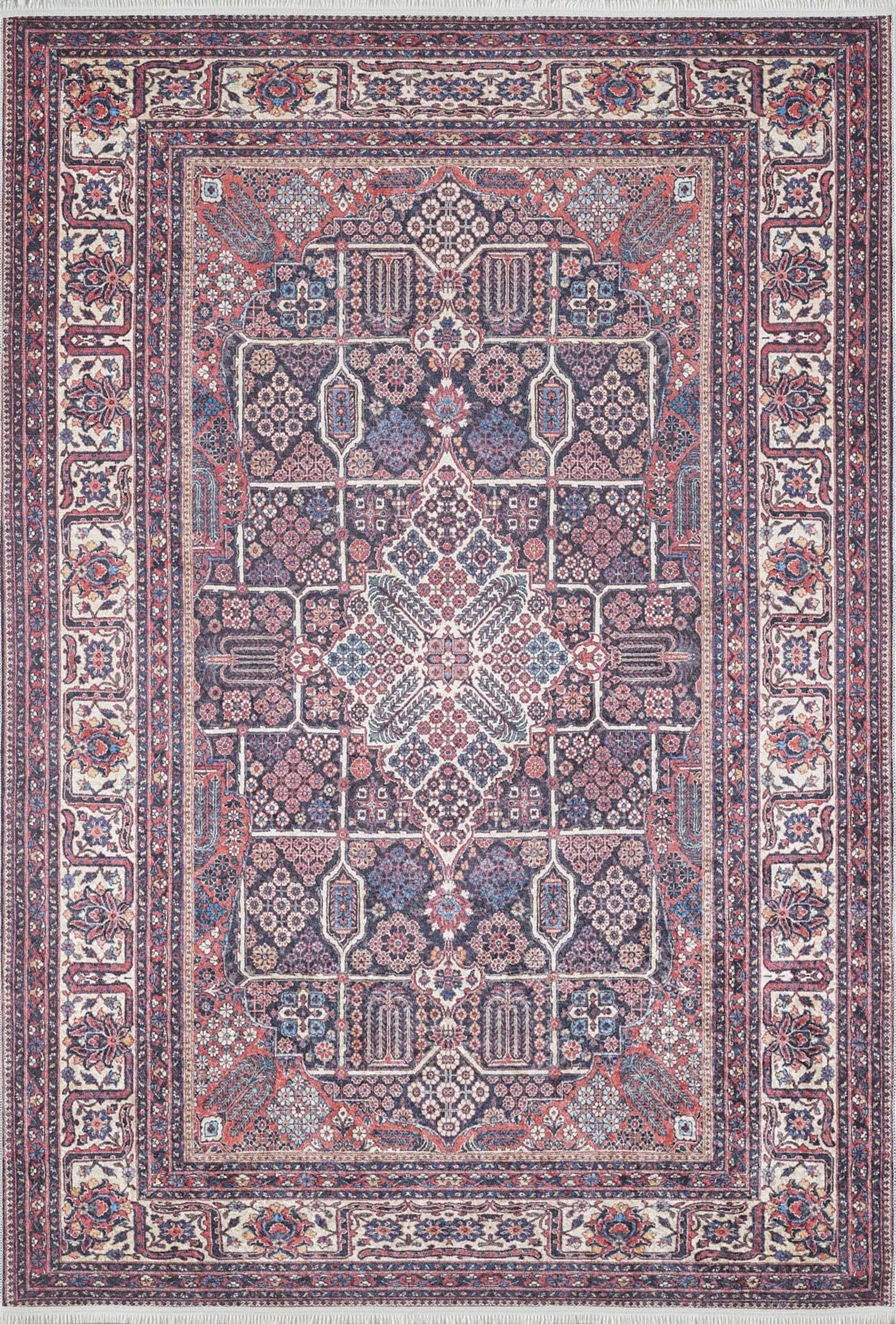 Paila Turkish Oushak Tribal Red Beige Rug
