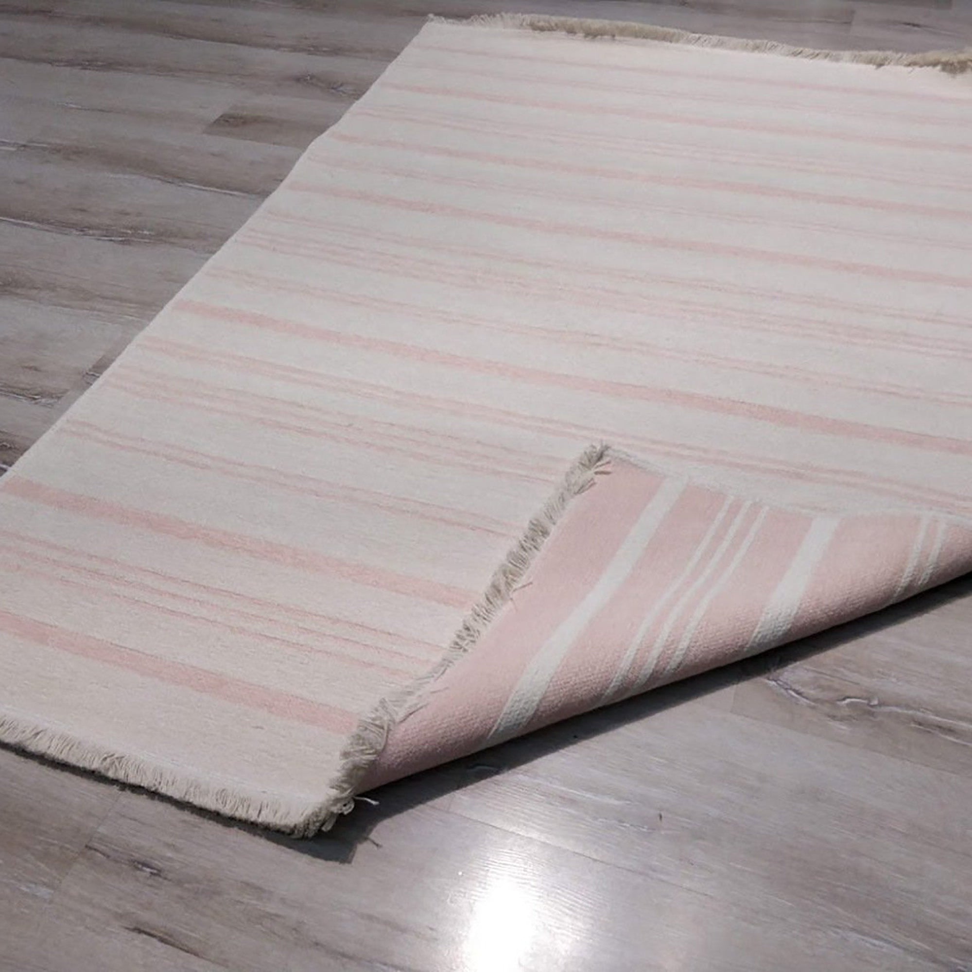 Pama Revesible Pastel Pink Kilim Rug