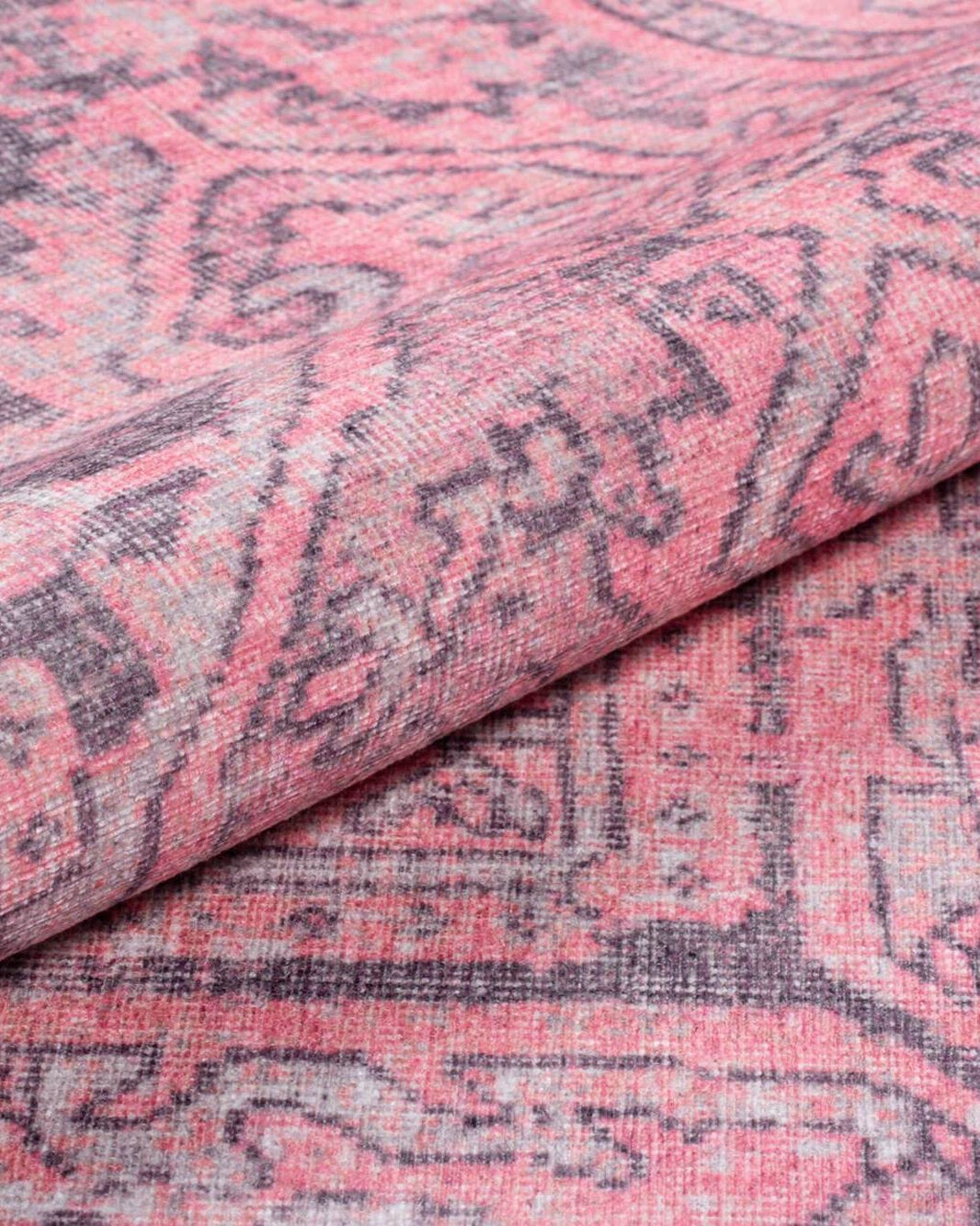 Pamba Pink Persian Heriz Faded Gray Rug