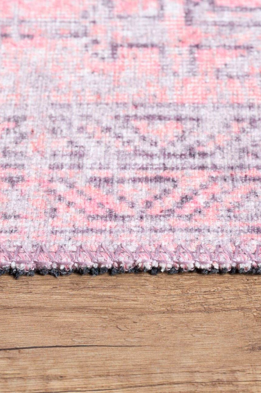 Pamba Pink Persian Heriz Faded Gray Rug