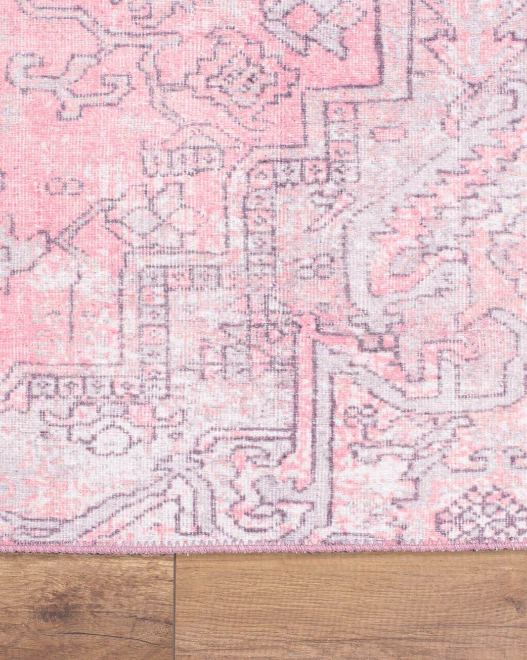 Pamba Pink Persian Heriz Faded Gray Rug