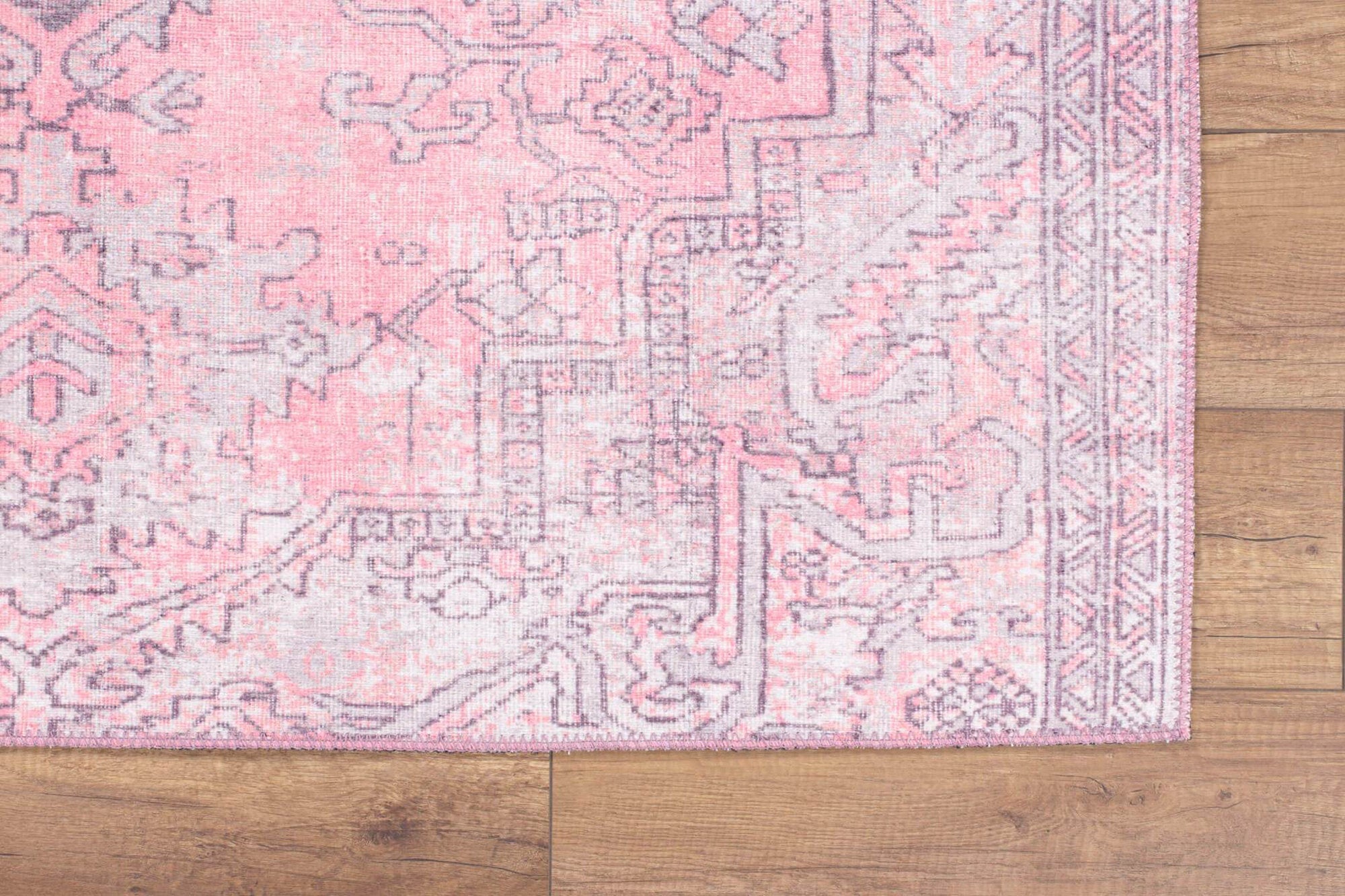Pamba Pink Persian Heriz Faded Gray Rug