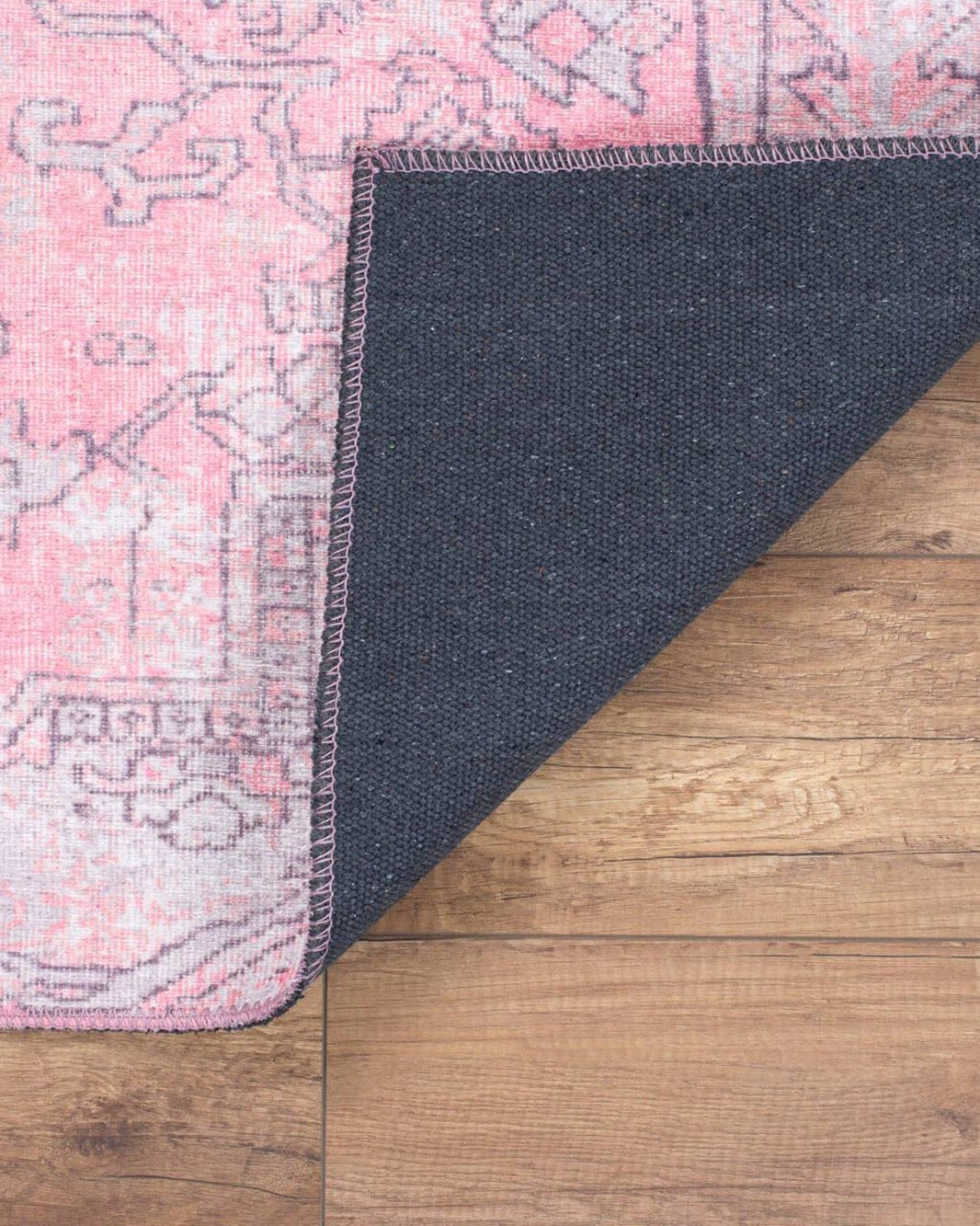 Pamba Pink Persian Heriz Faded Gray Rug