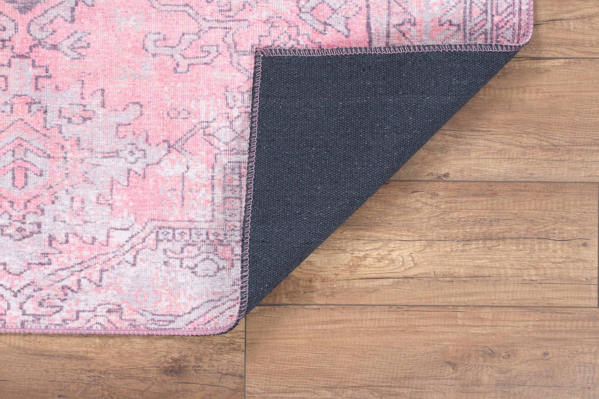 Pamba Pink Persian Heriz Faded Gray Rug