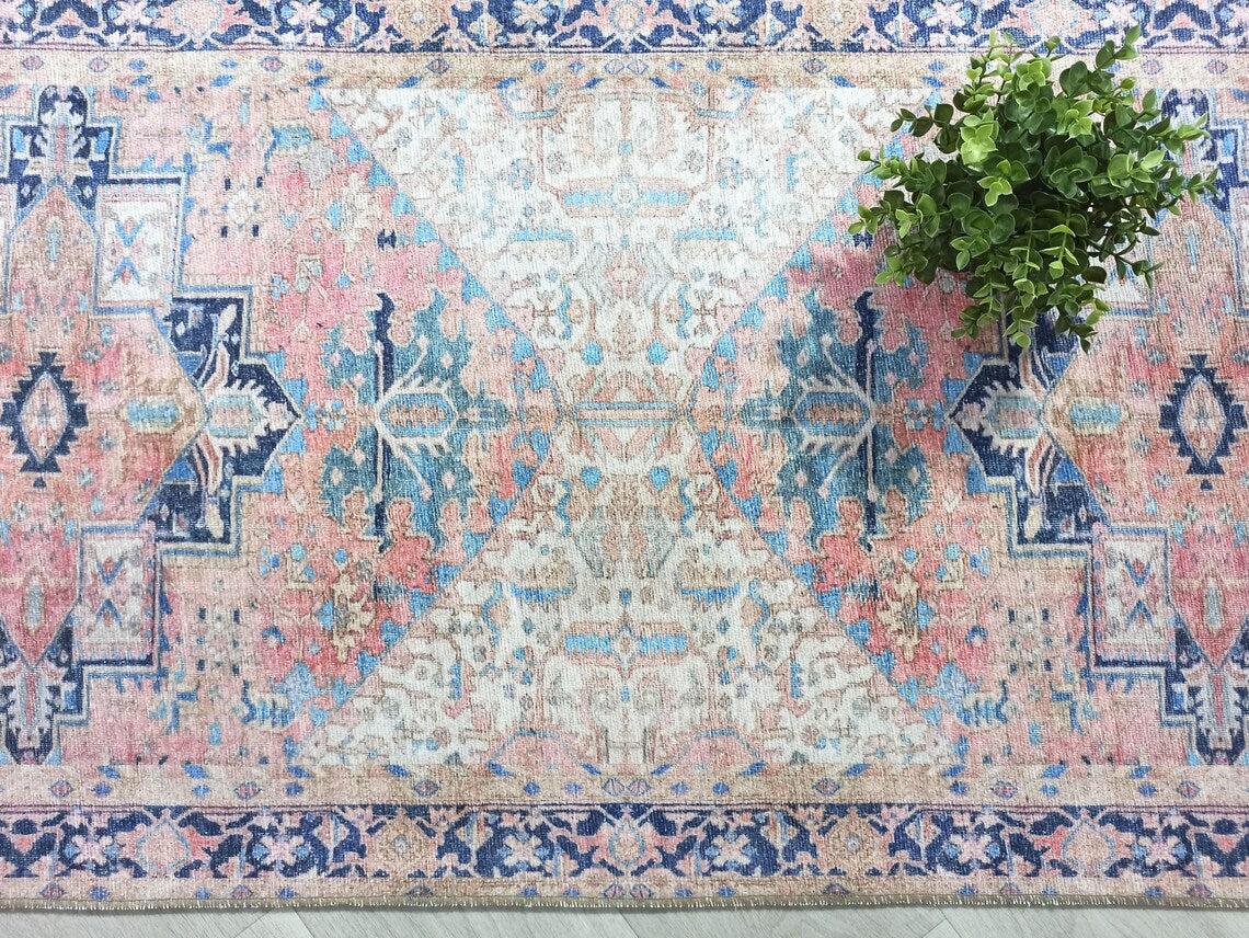 Para Rug Heriz Persian Beige Pink Rug