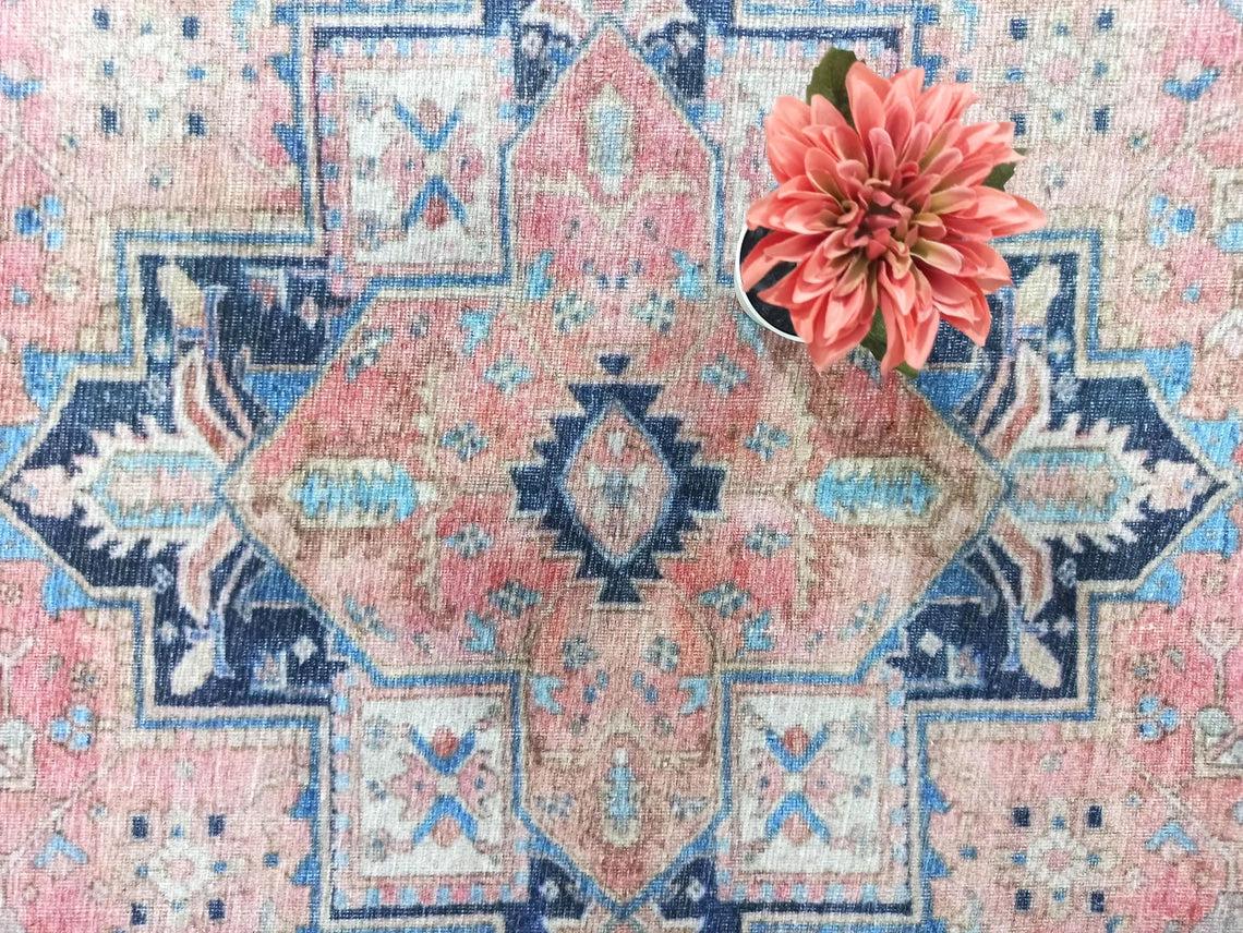 Para Rug Heriz Persian Beige Pink Rug