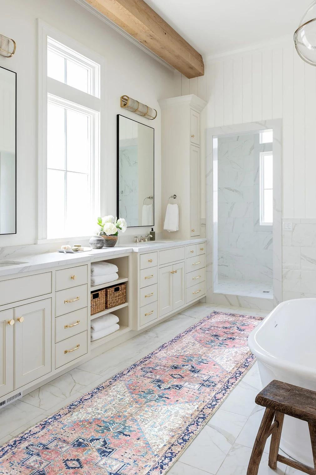 Para Rug Heriz Persian Beige Pink Rug