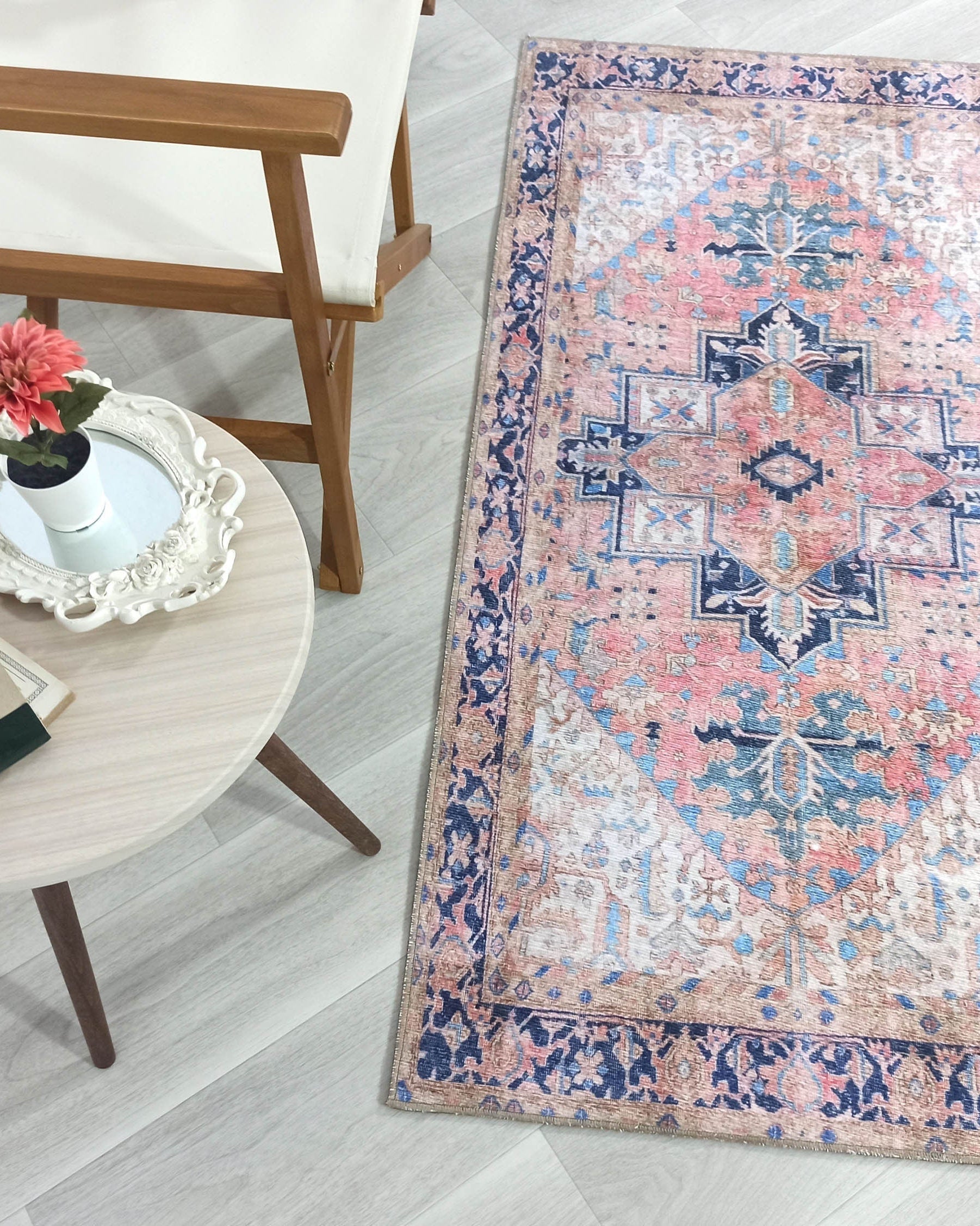 Para Rug Heriz Persian Beige Pink Rug
